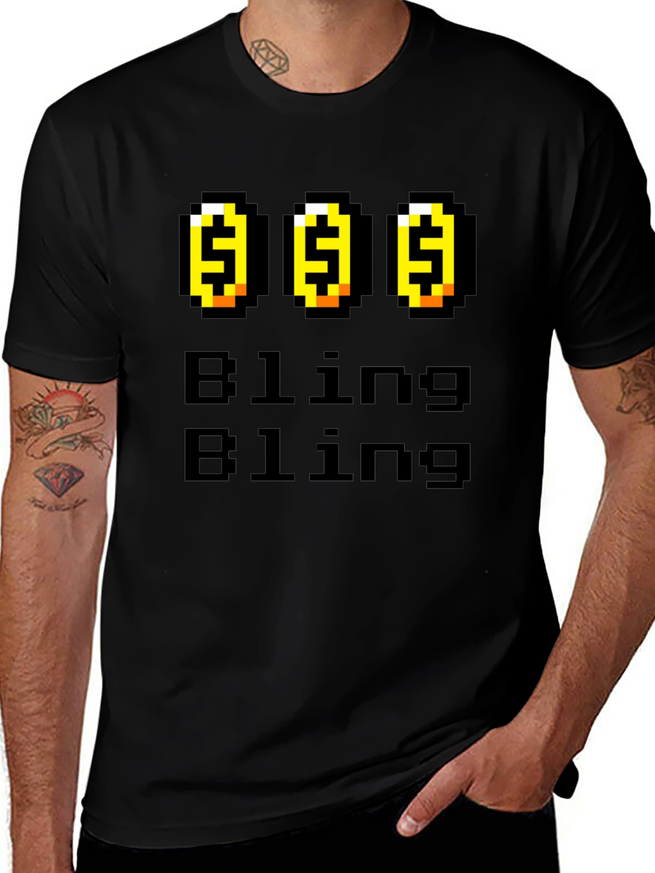 Retro Pixel Bling T-Shirt - Gamer Style