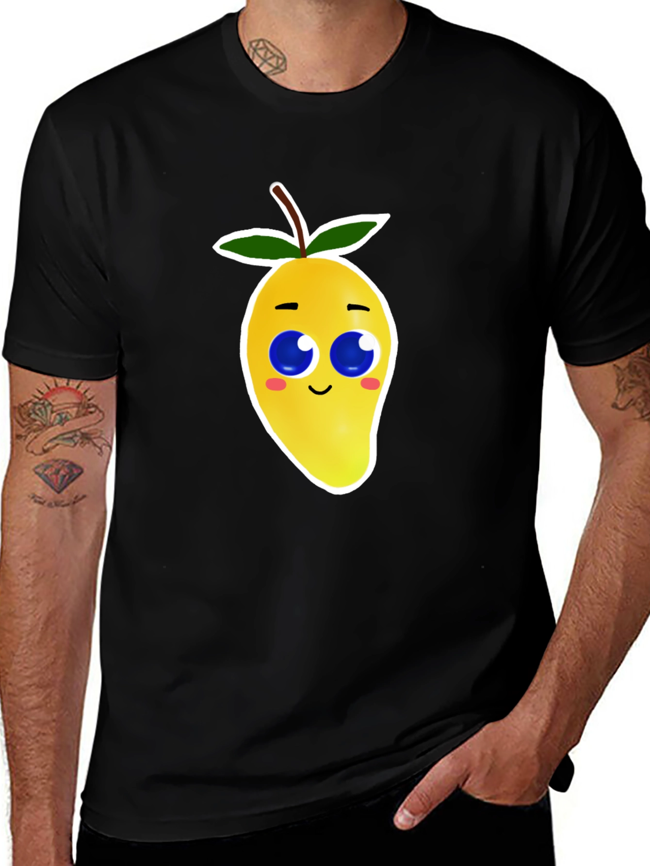 Variant 16 of Cute Mango Graphic Tee - Black T-Shirt
