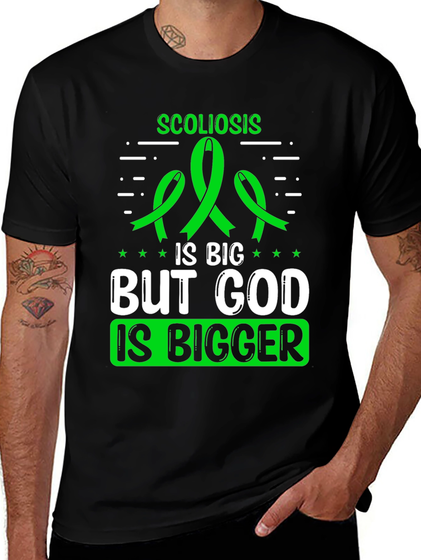 Scoliosis Awareness T-Shirt: God Is Bigger