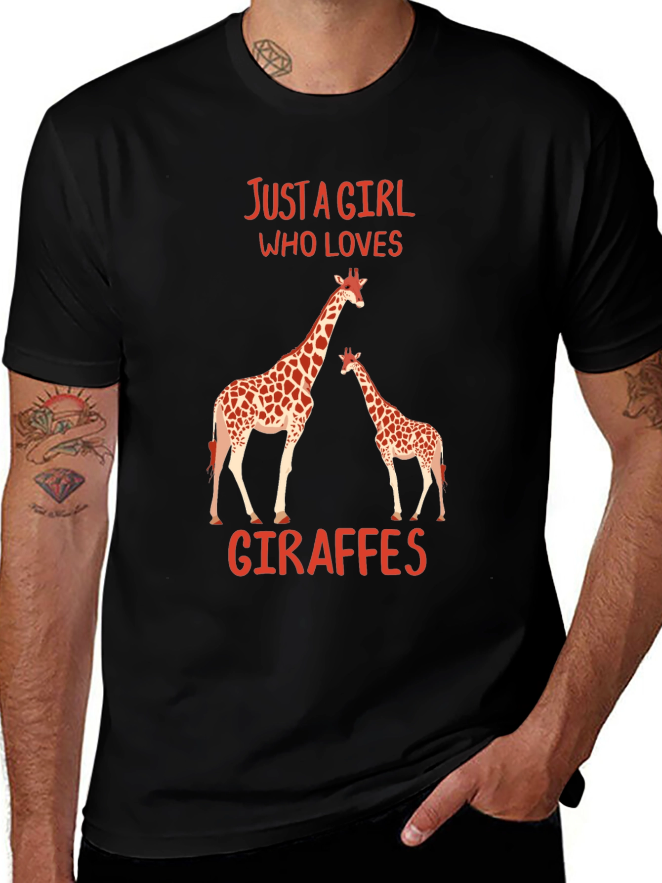 Variant 26 of Giraffe Lover T-Shirt - Just a Girl Who Loves Giraffes