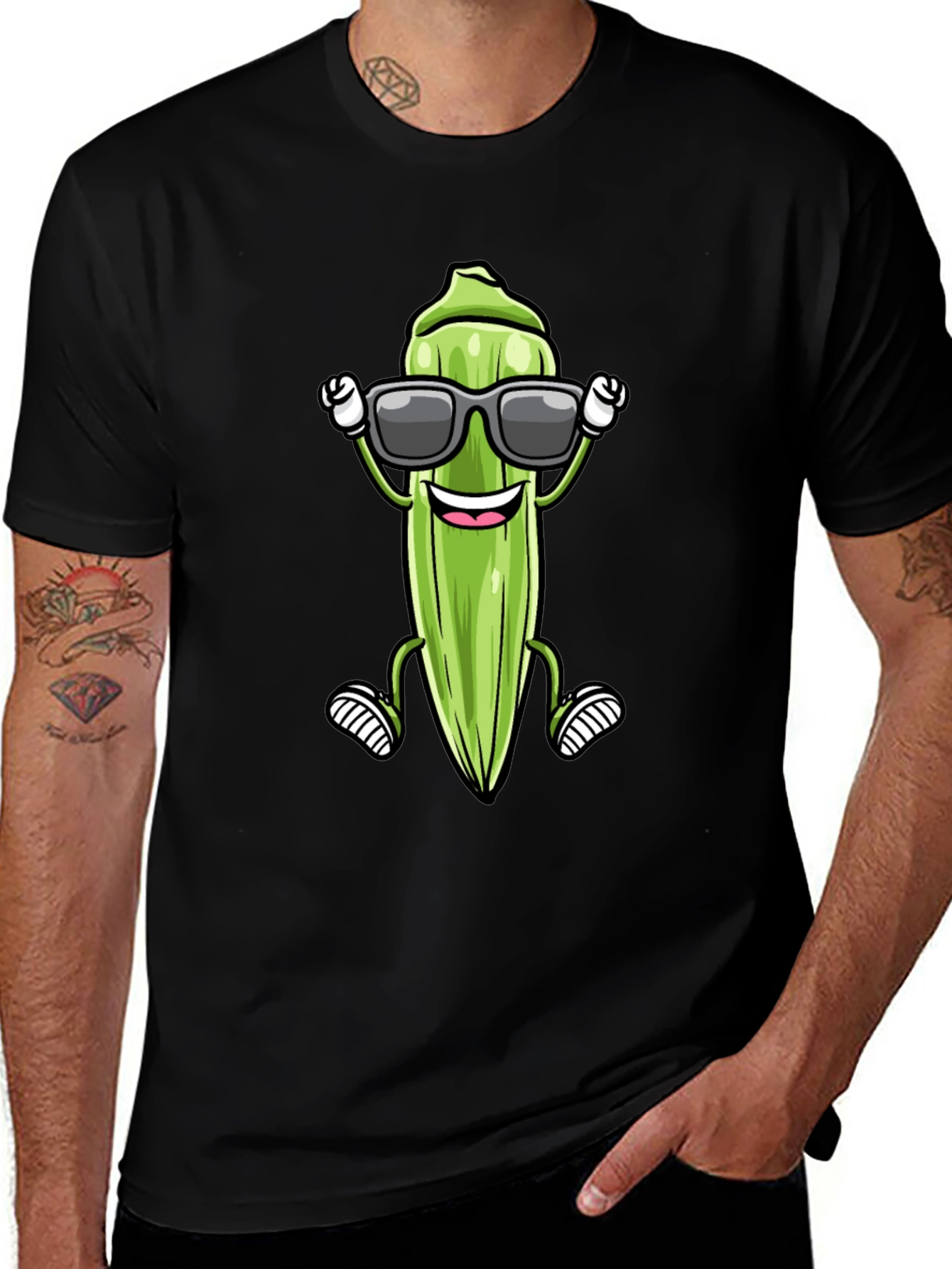 Variant 10 of Cool Okra Cartoon T-Shirt