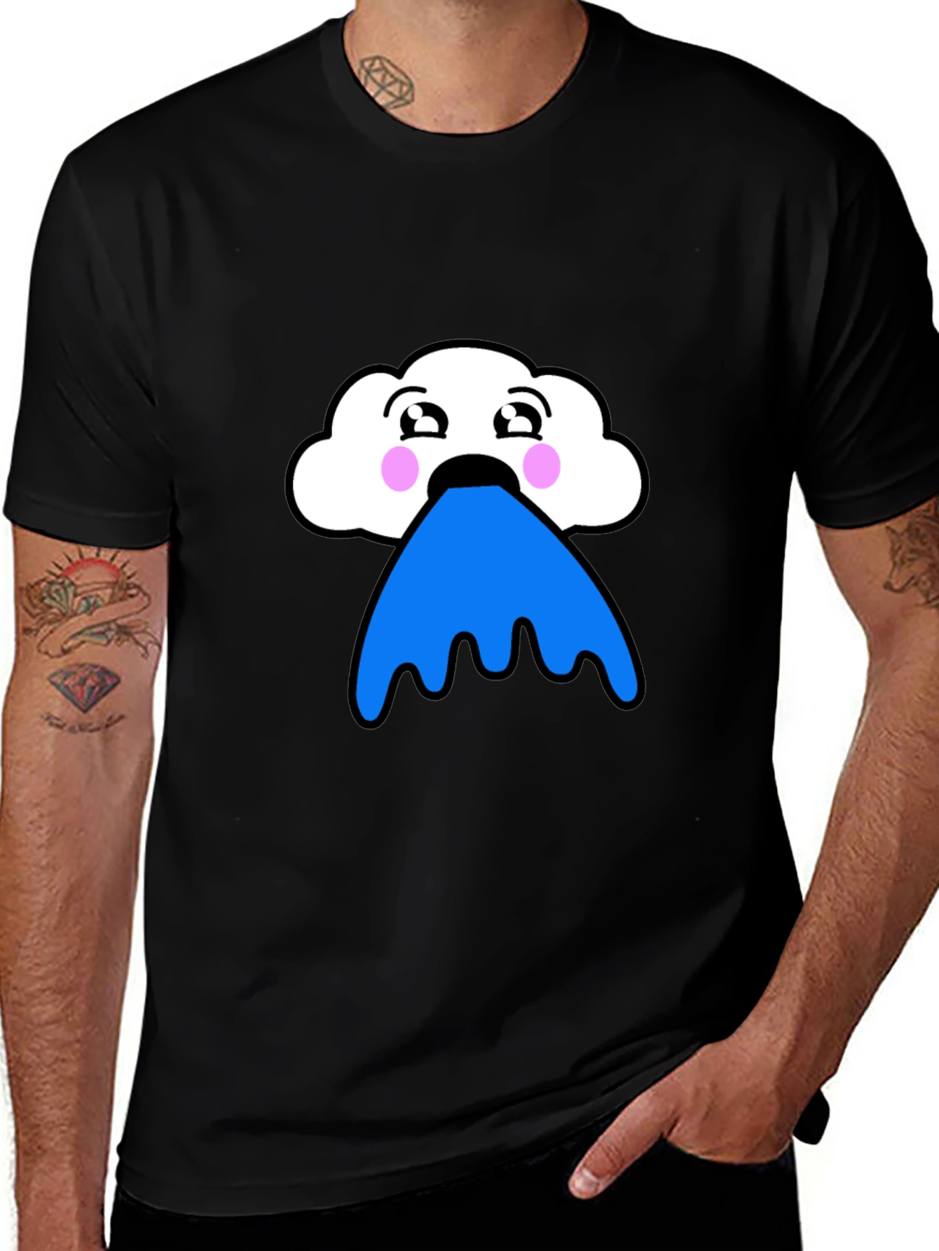 Variant 14 of Funny Cloud Puke Blue T-Shirt