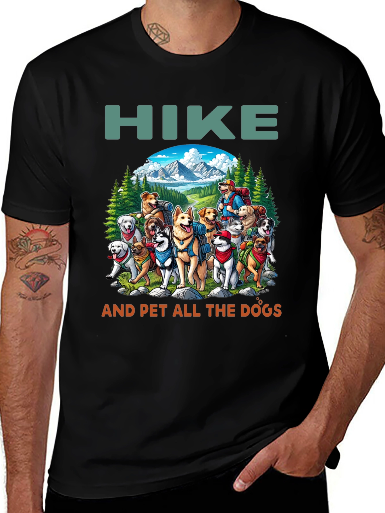 Variant 2 of Hike and Pet All The Dogs T-Shirt