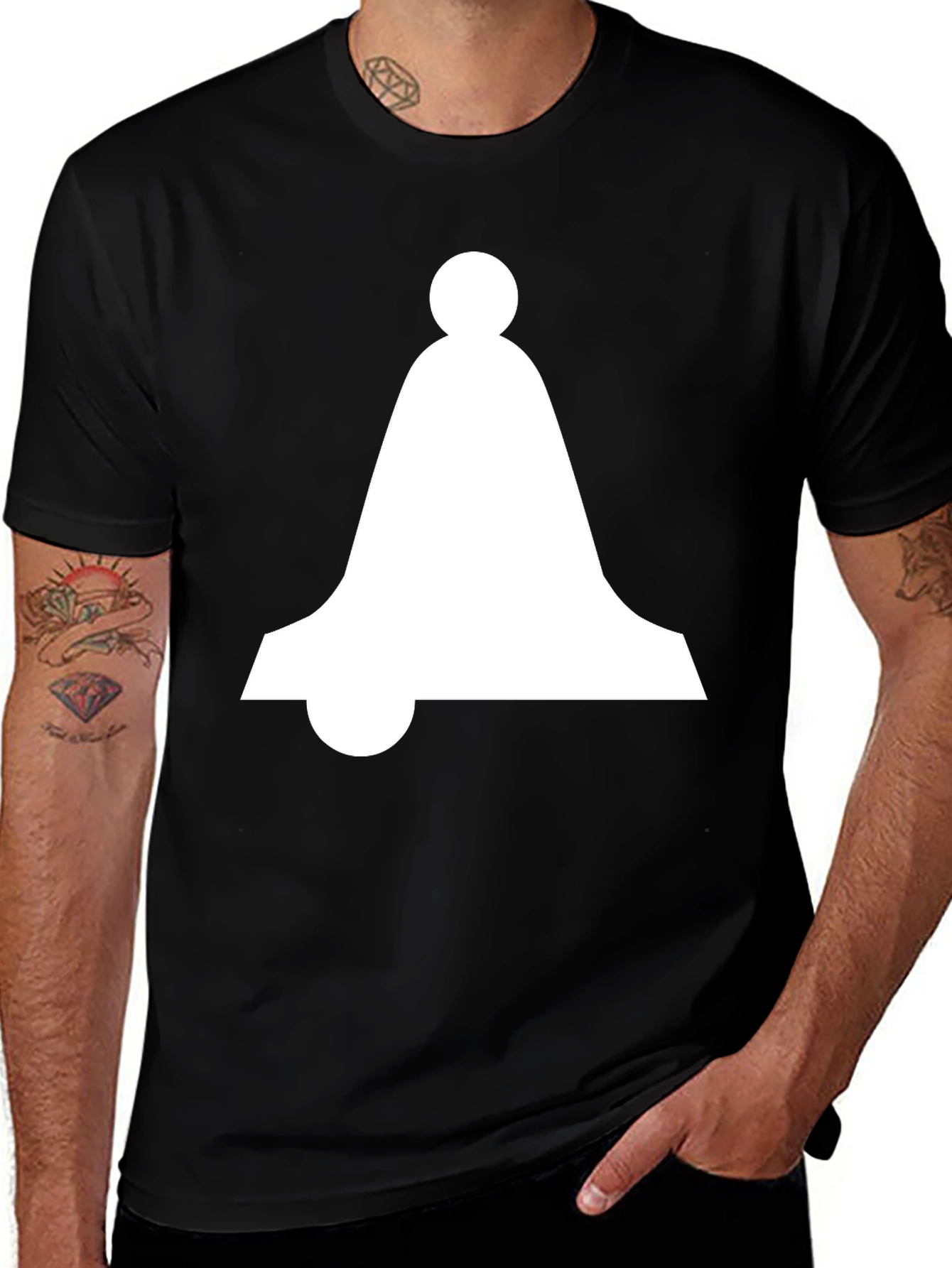 Minimalist Bell Graphic T-Shirt - Classic Black Cotton Tee