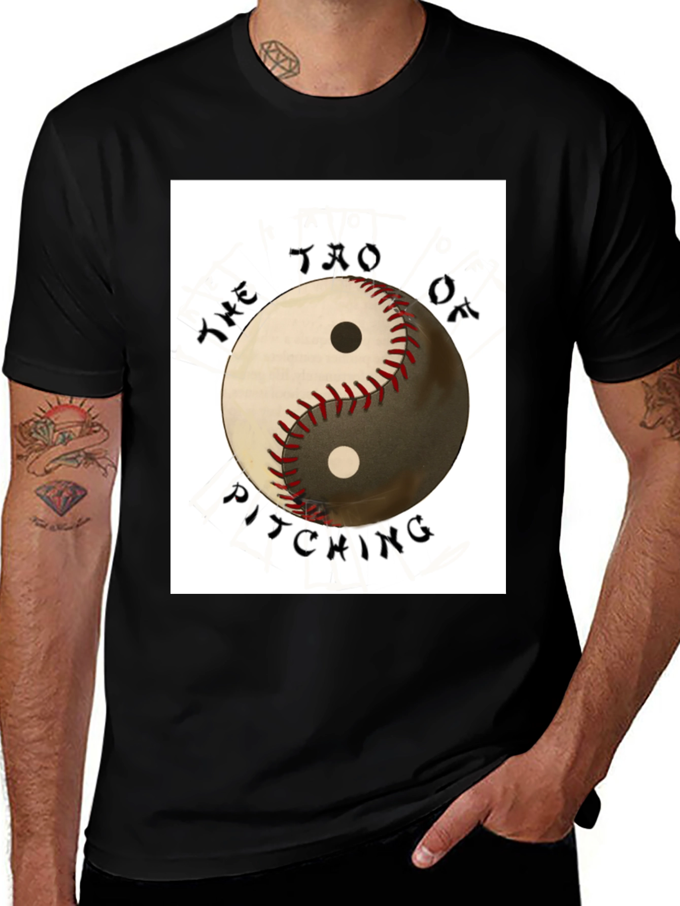 Tao of Pitching Baseball Yin Yang T-Shirt