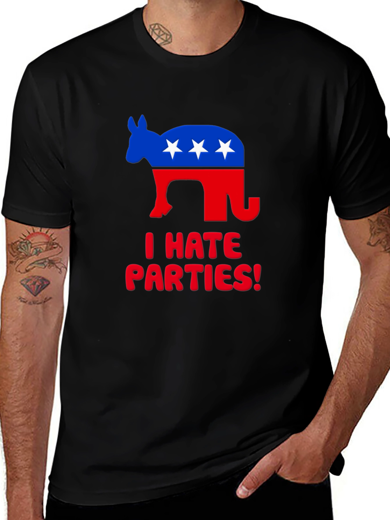 I Hate Parties T-Shirt - Anti-Political Humor Tee