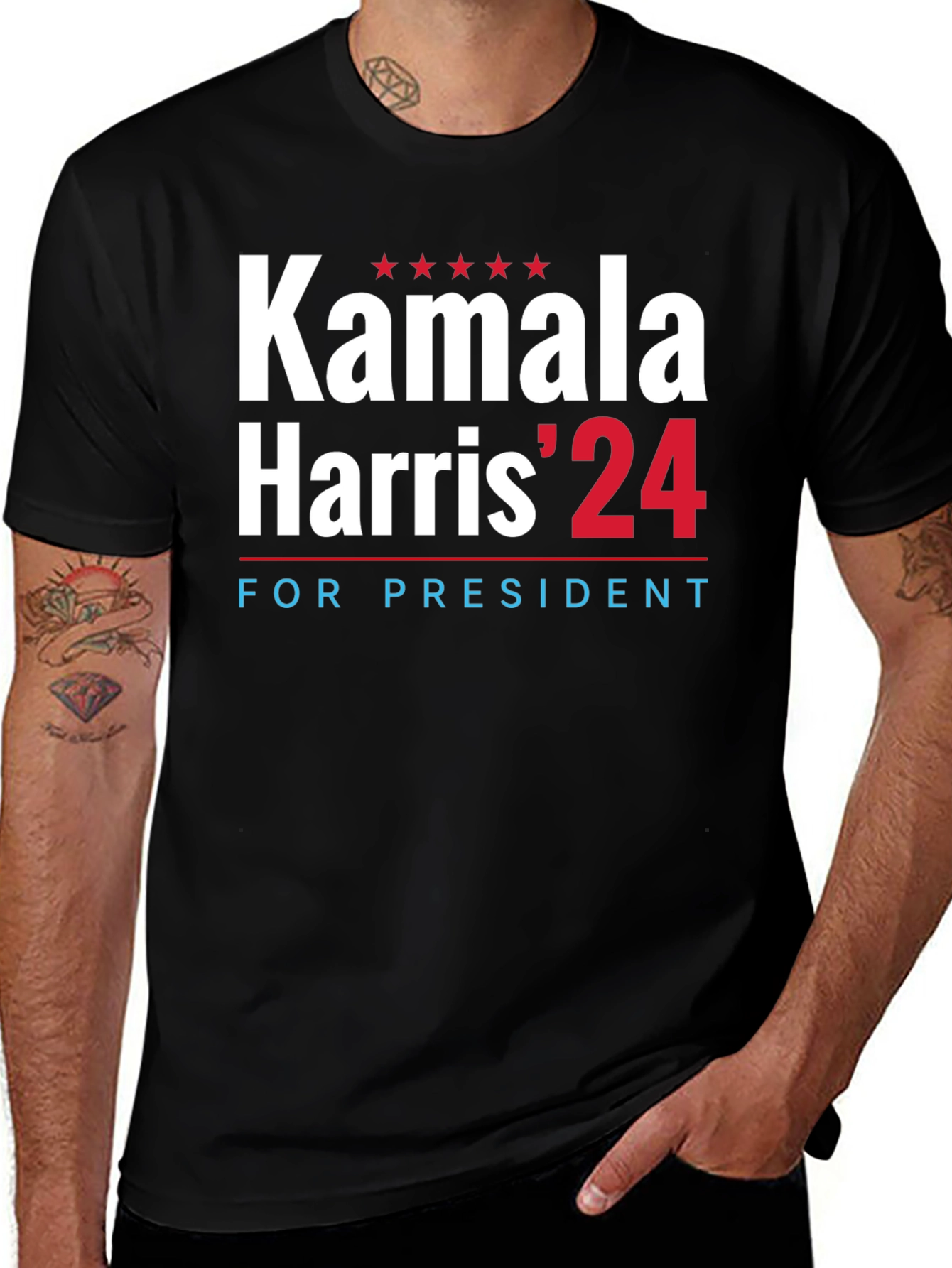 Kamala Harris '24 for President Black T-Shirt