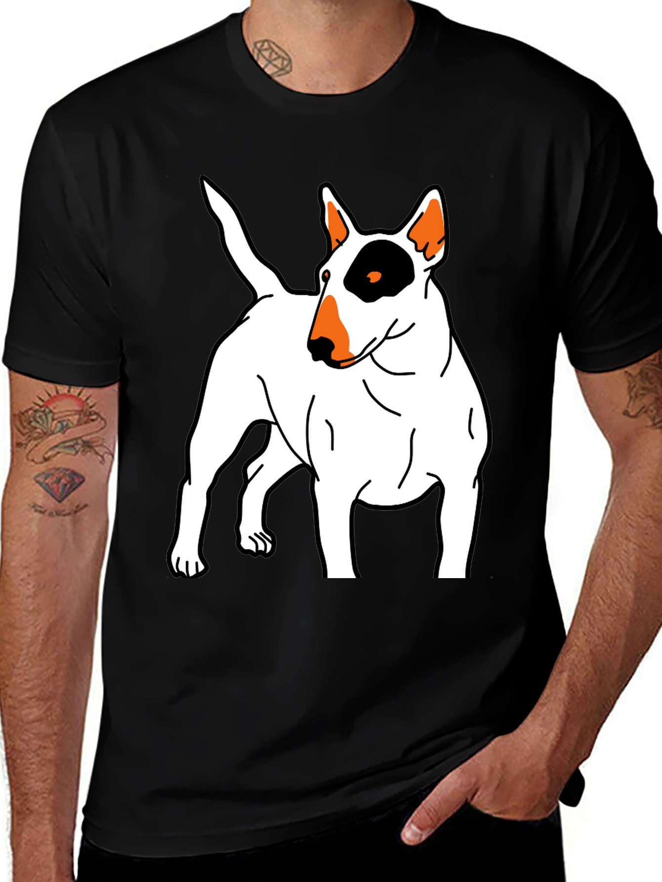 Bull Terrier Graphic Tee - Unisex Black T-Shirt