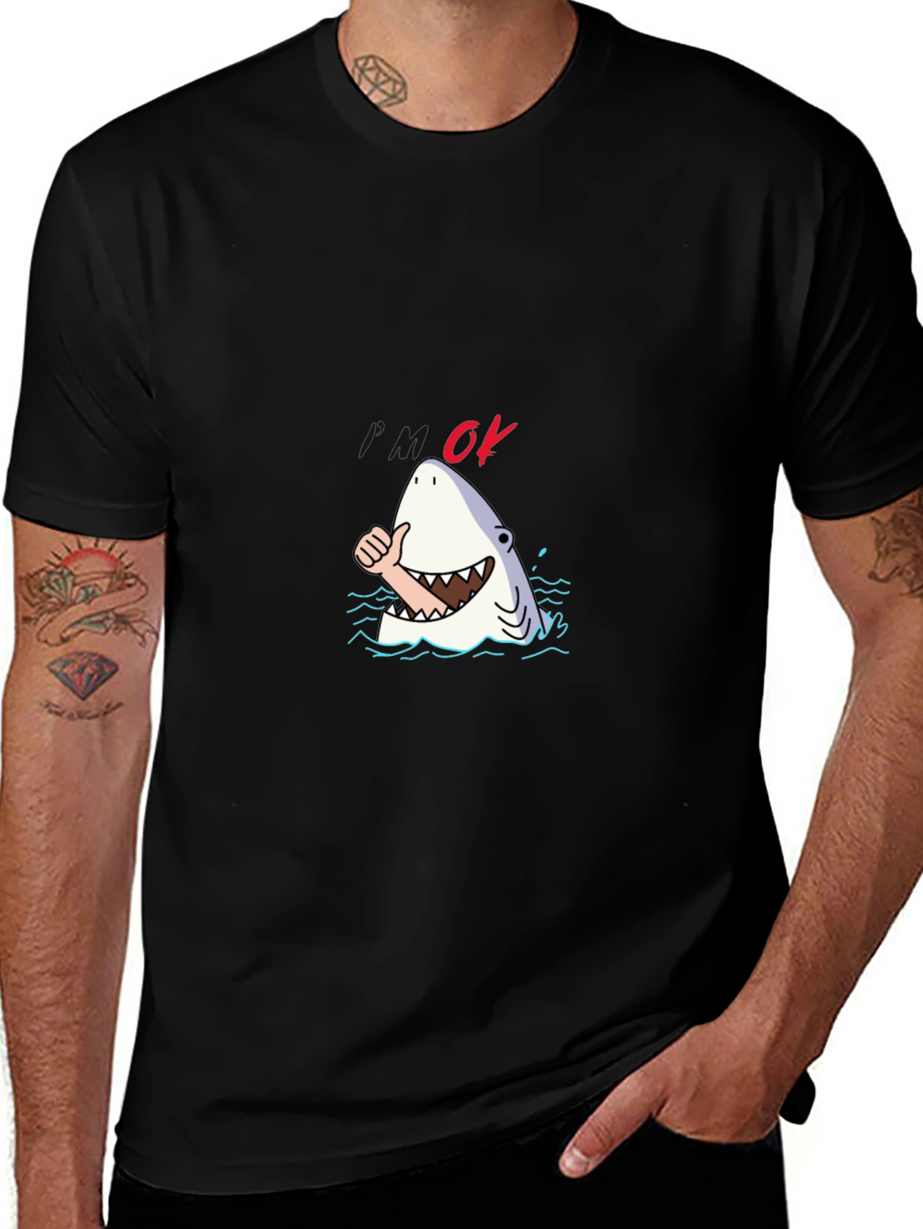 Variant 14 of Shark OK T-Shirt - Funny Cartoon Graphic Tee