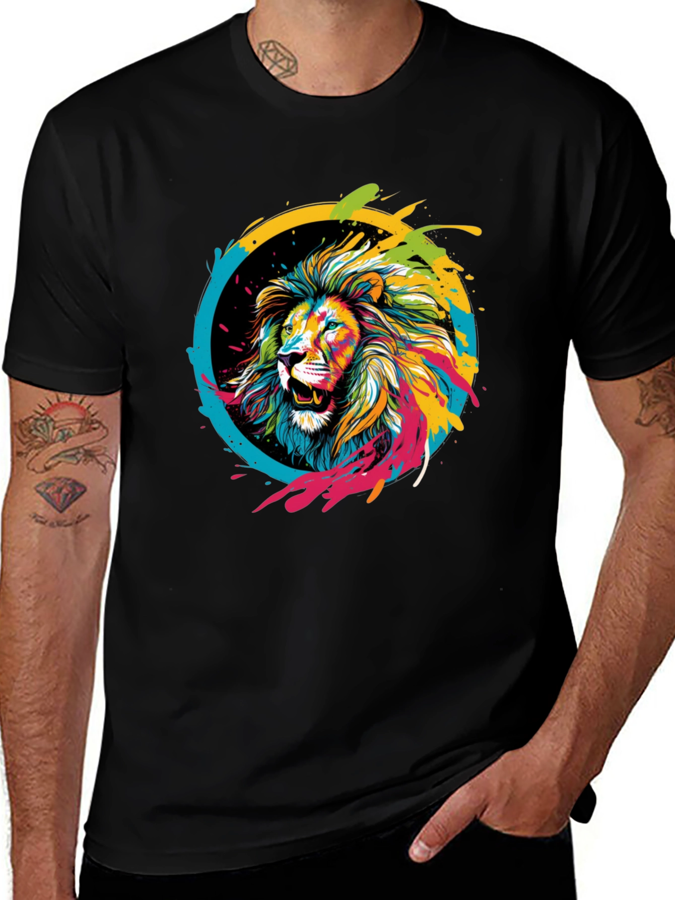 Variant 22 of Lion Art T-Shirt - Colorful Graphic Tee
