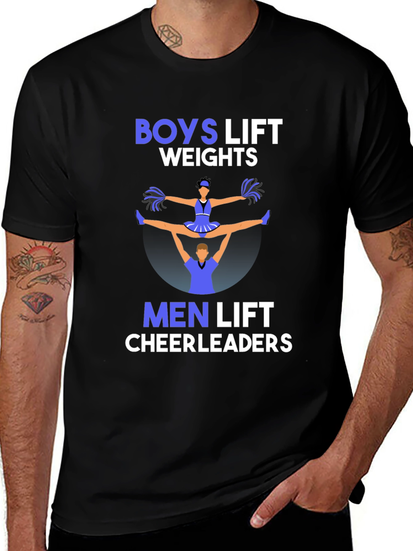 Variant 10 of Boys Lift Weights Men Lift Cheerleaders T-Shirt