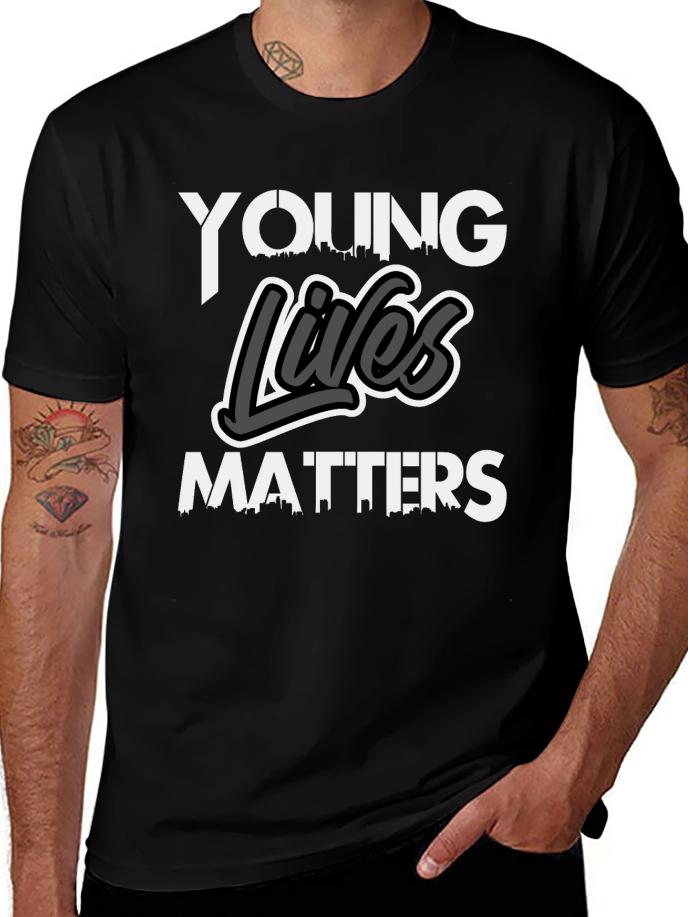 Variant 17 of Young Lives Matters Graphic Tee - Black