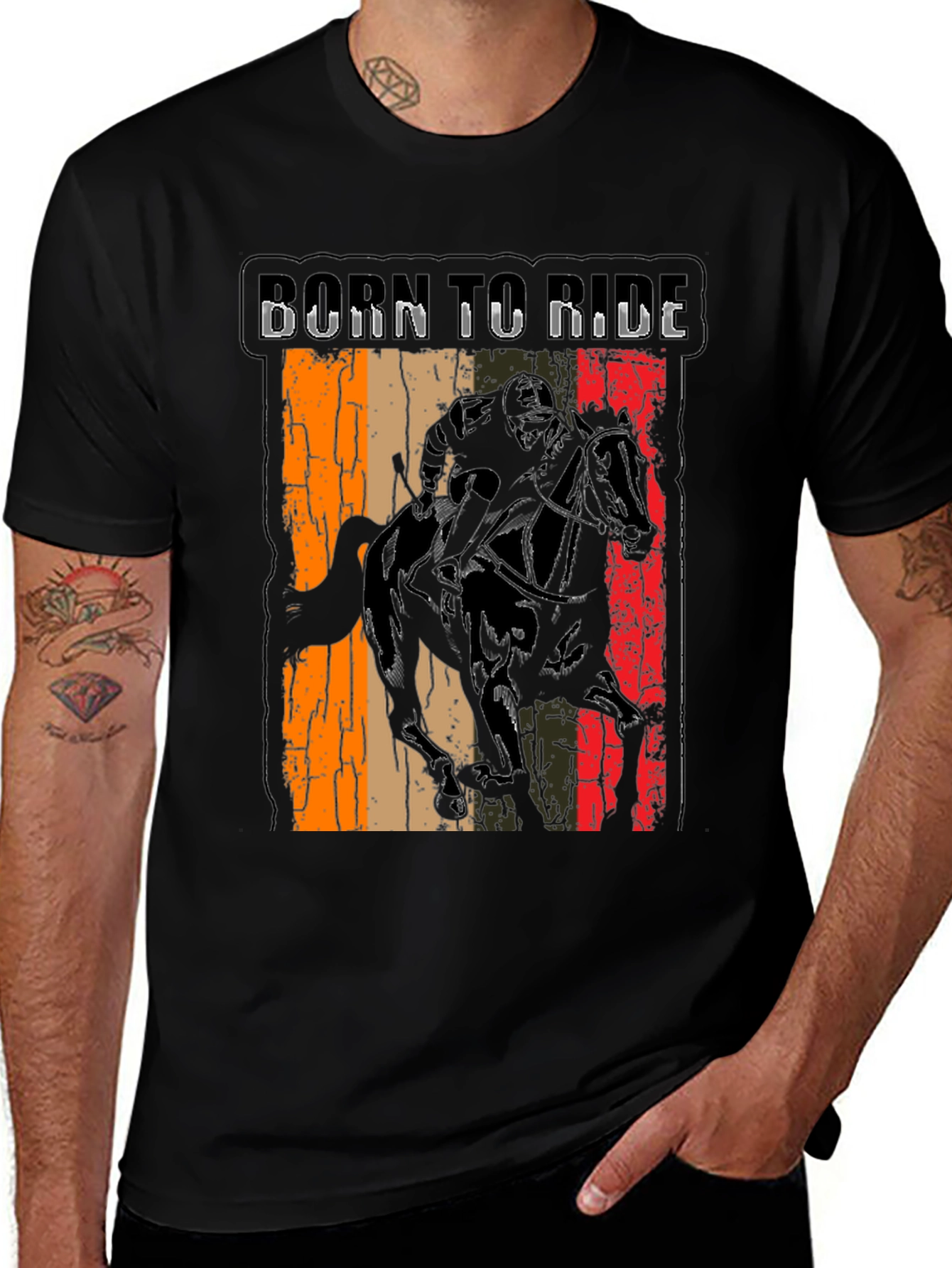 Variant 22 of Born to Ride Graphic Tee - Equestrian Style