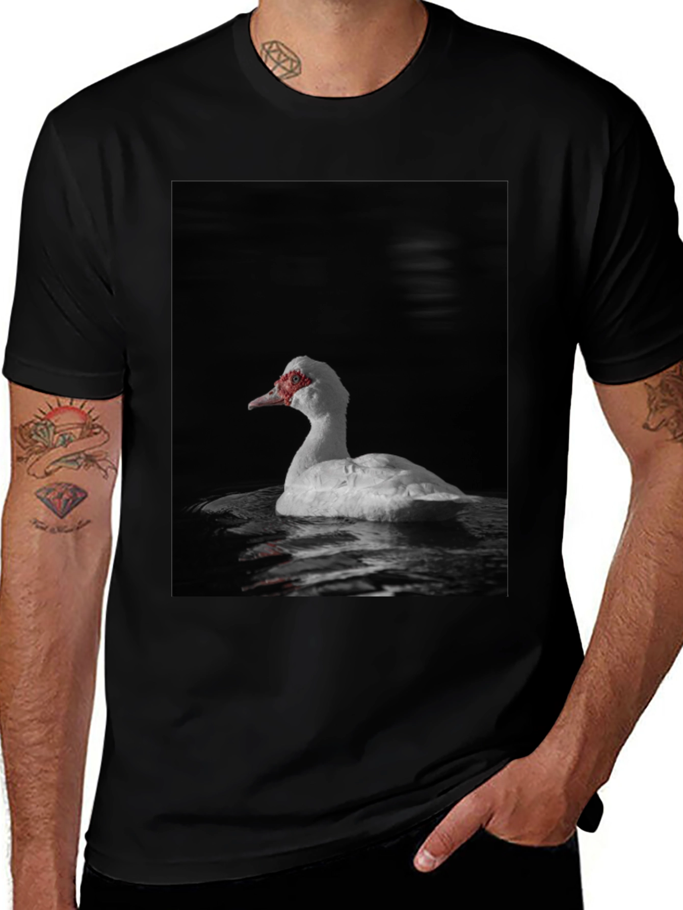 Variant 3 of Duck Graphic Black T-Shirt