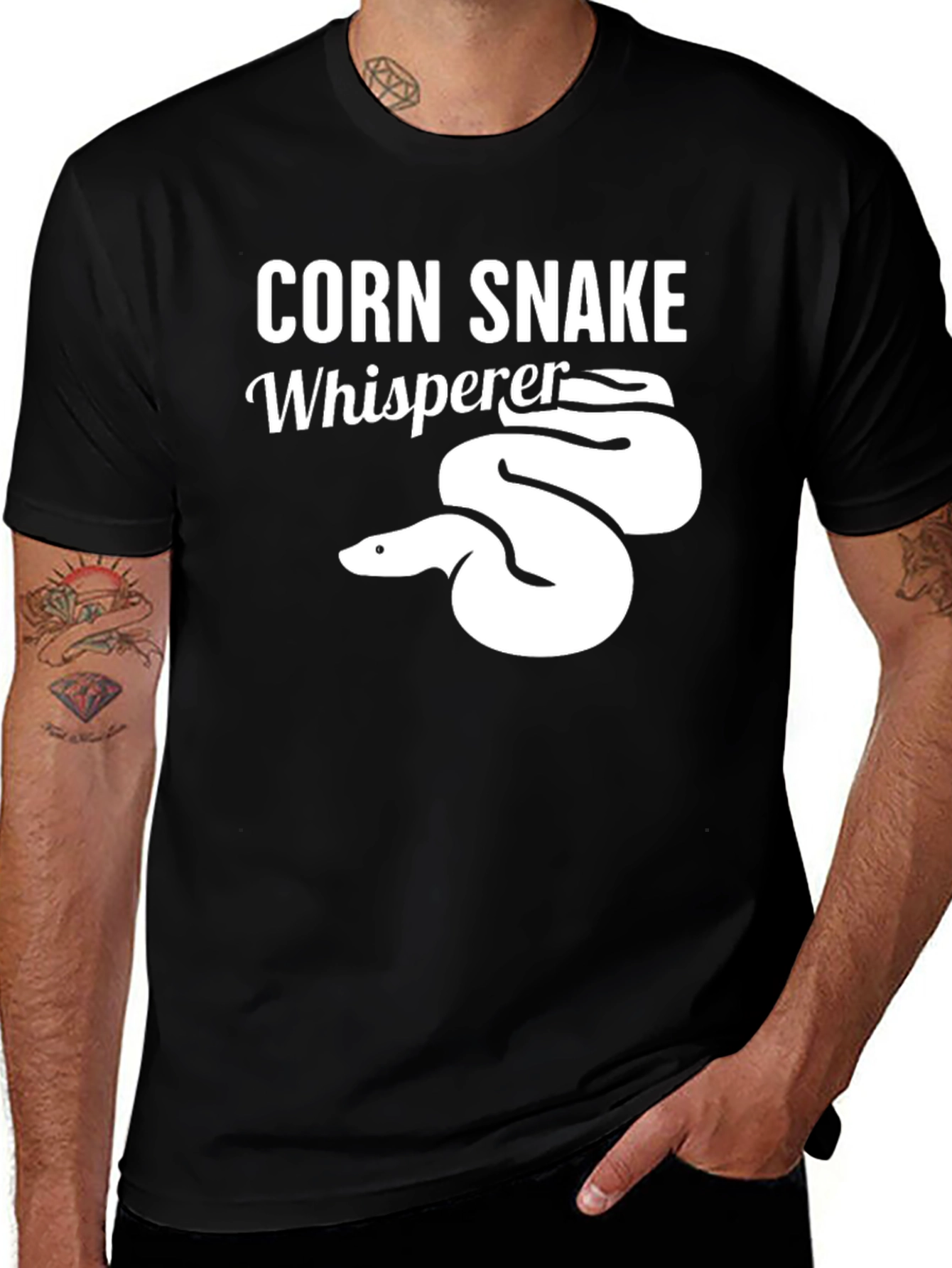 Variant 7 of Corn Snake Whisperer Black Graphic Tee
