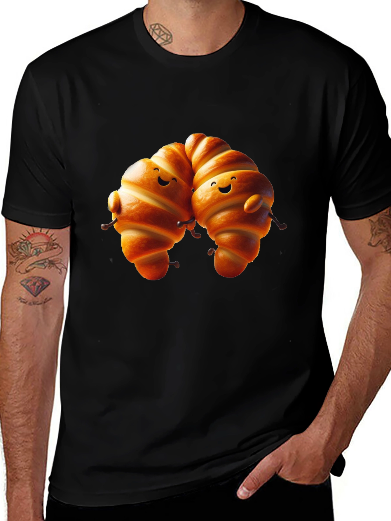 Variant 14 of Cute Croissant Couple Graphic Tee