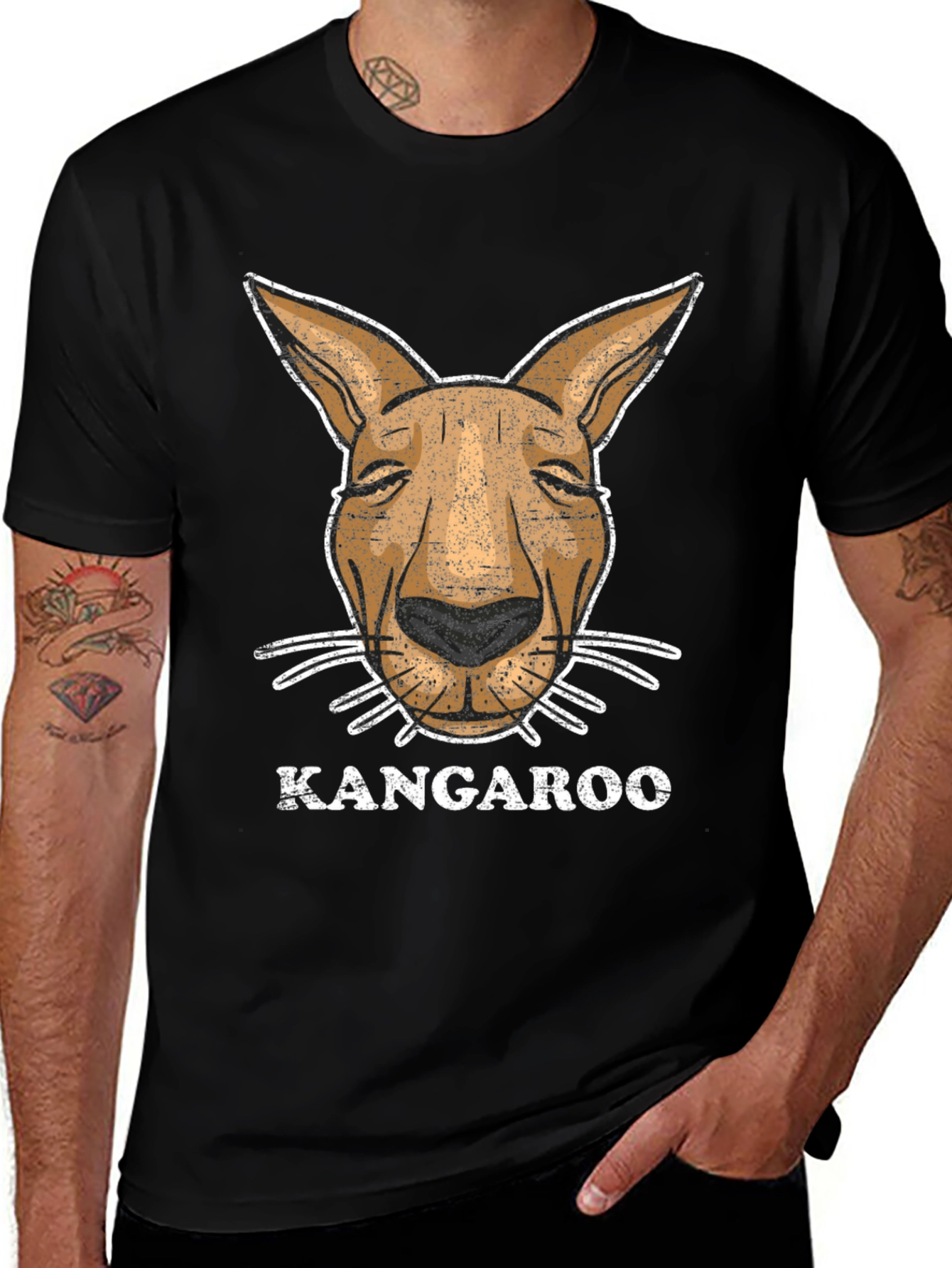 Variant 30 of Kangaroo Graphic Tee - Novelty Animal Design