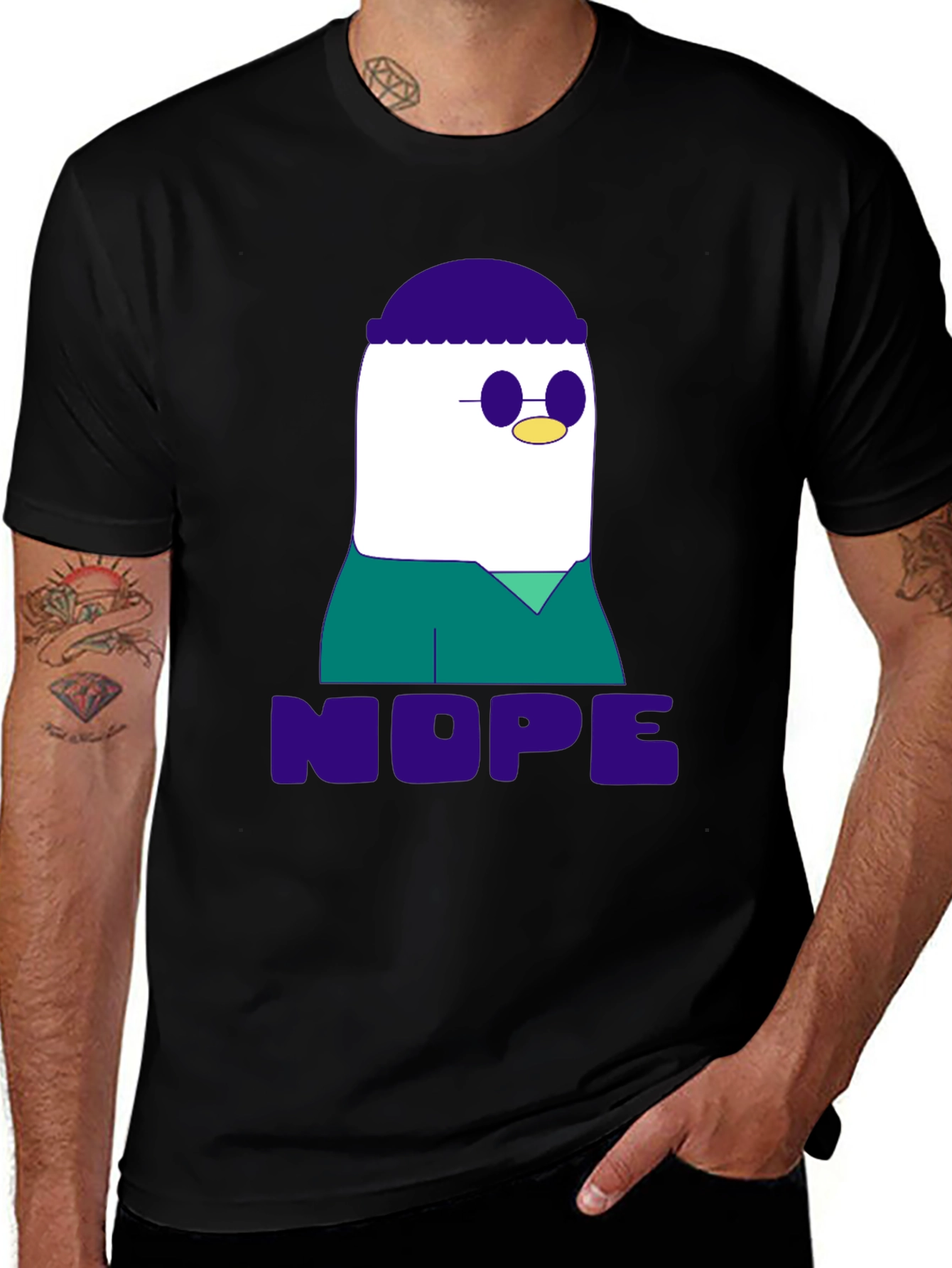 Variant 25 of Nope T-Shirt - Funny Cartoon Graphic Tee