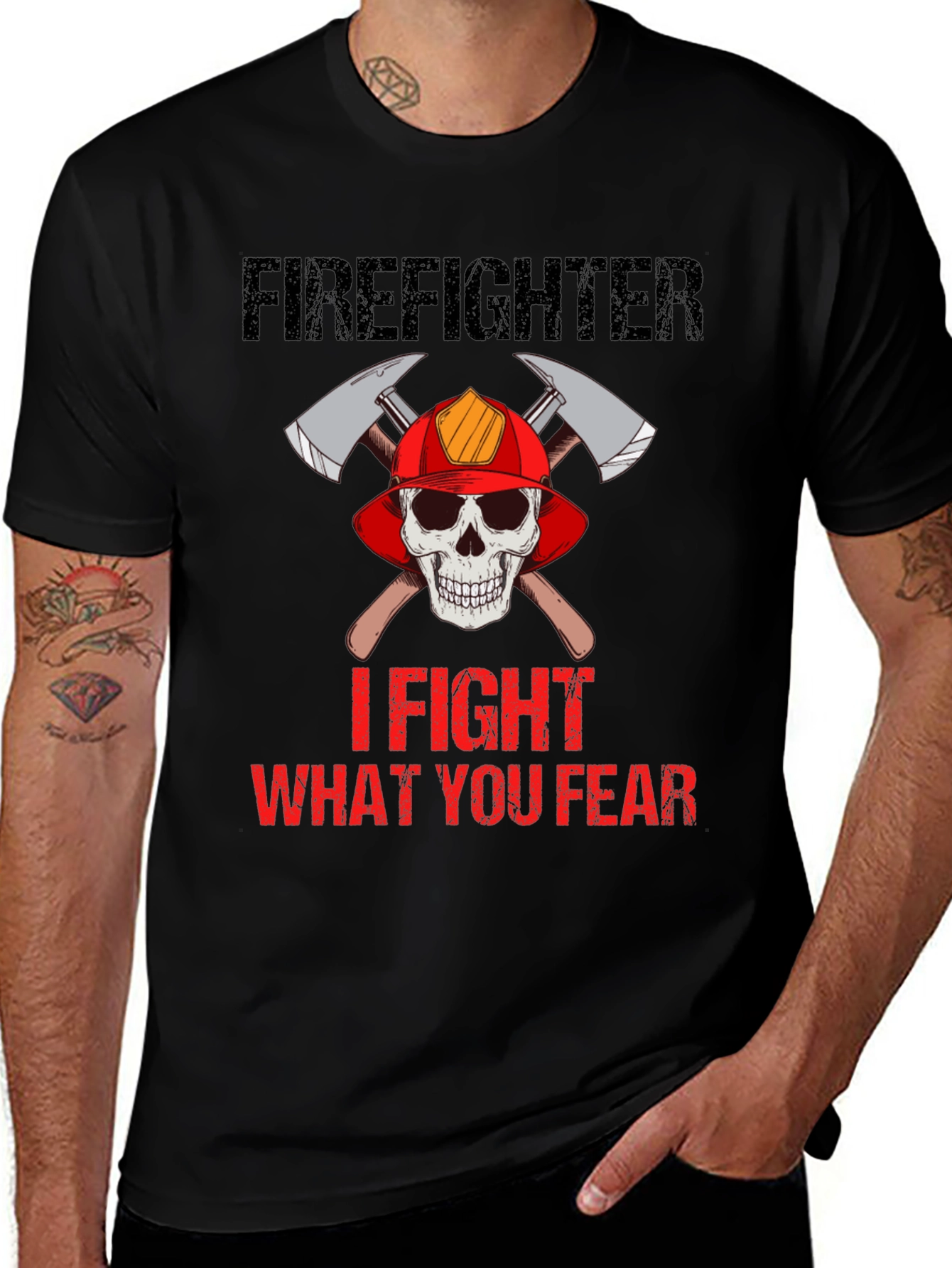 Variant 3 of Firefighter Skull T-Shirt - I Fight What You Fear
