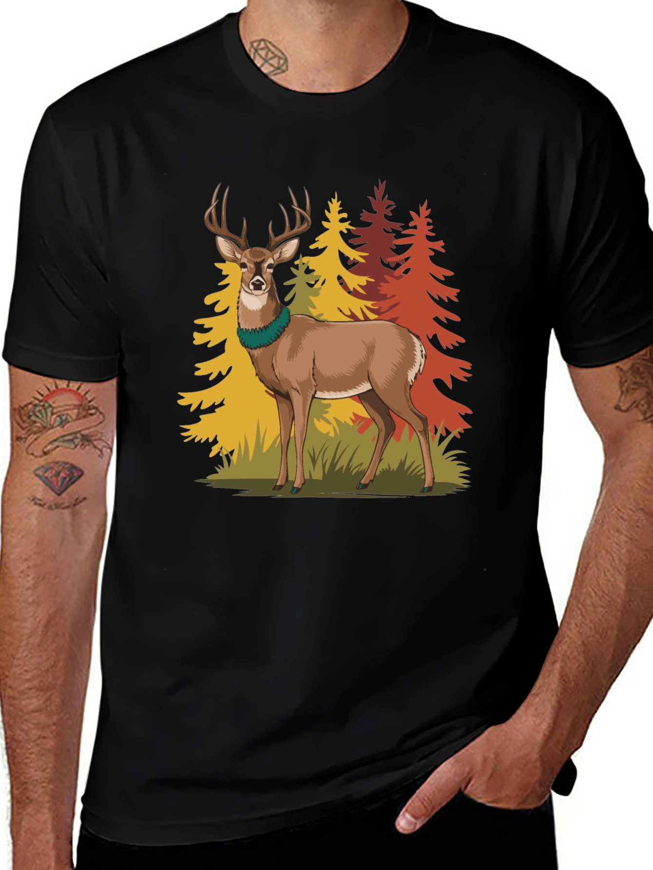 Variant 22 of Deer Forest Graphic Tee - Nature Lover's T-Shirt