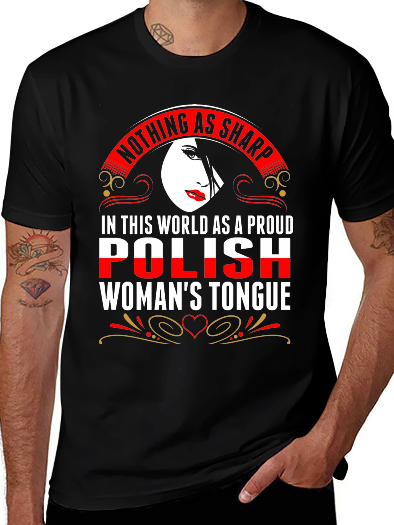 Variant 14 of Proud Polish Woman's Tongue Graphic Tee
