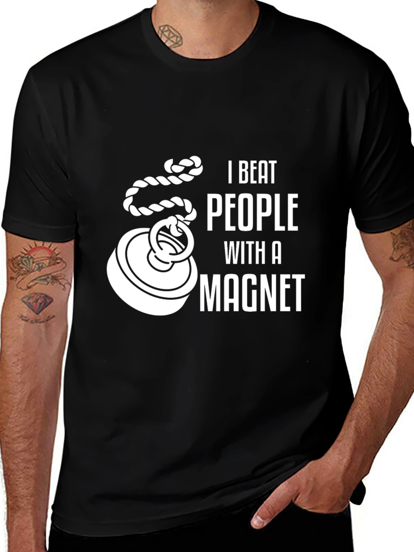 I Beat People With a Magnet Funny T-Shirt
