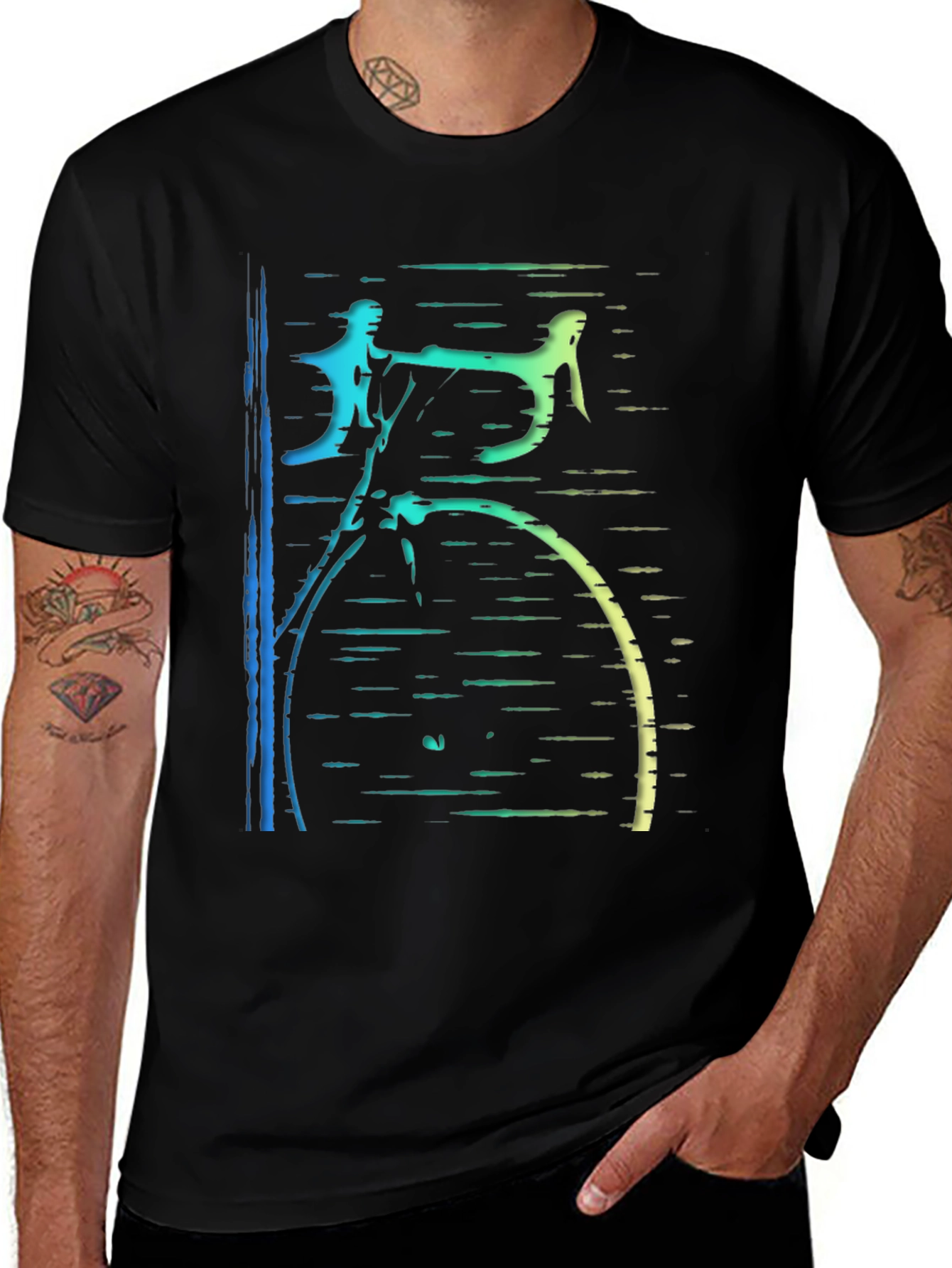 Variant 14 of Cycling Art Black T-Shirt