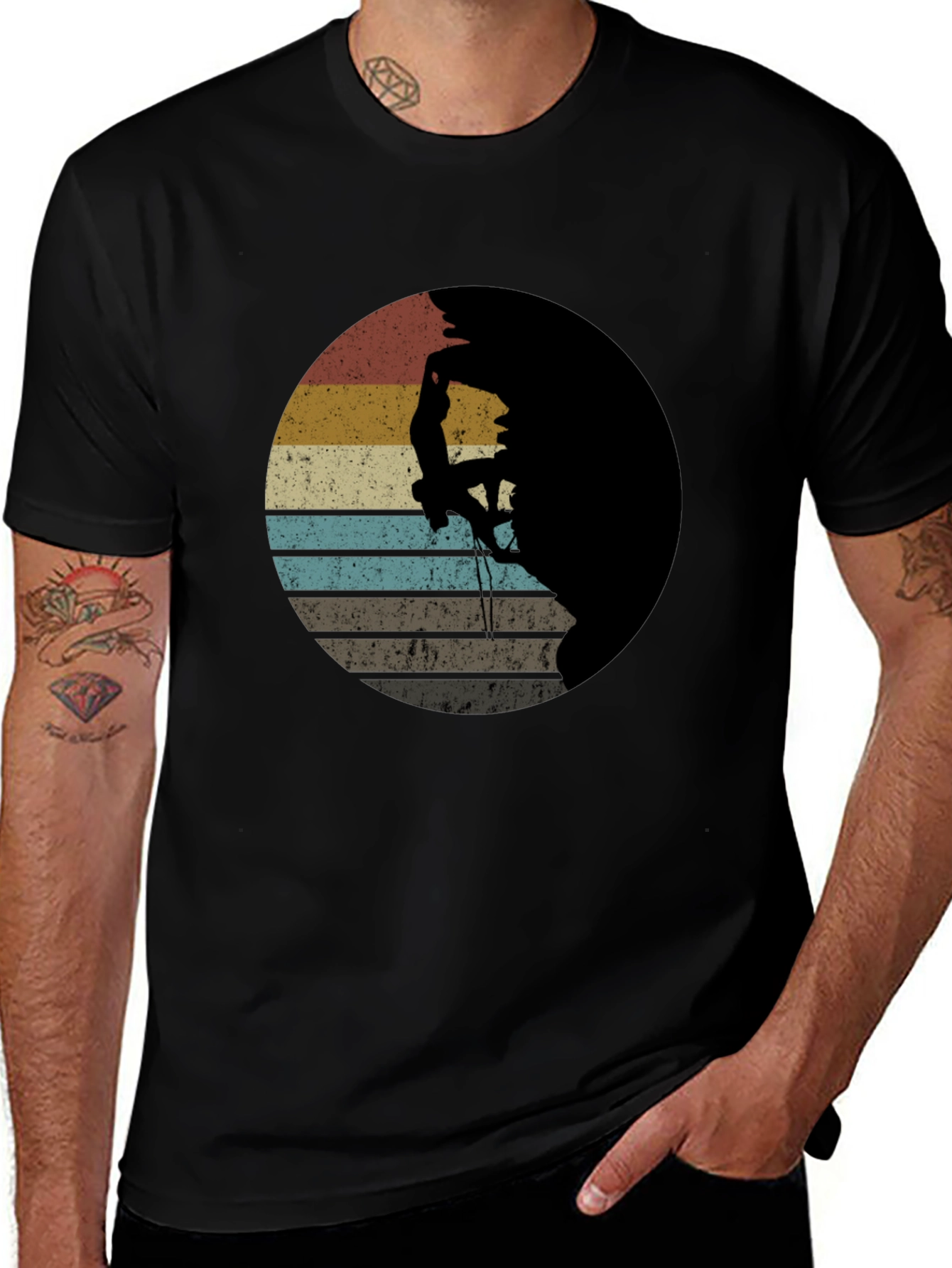 Variant 19 of Retro Rock Climbing T-Shirt - Vintage Style Tee