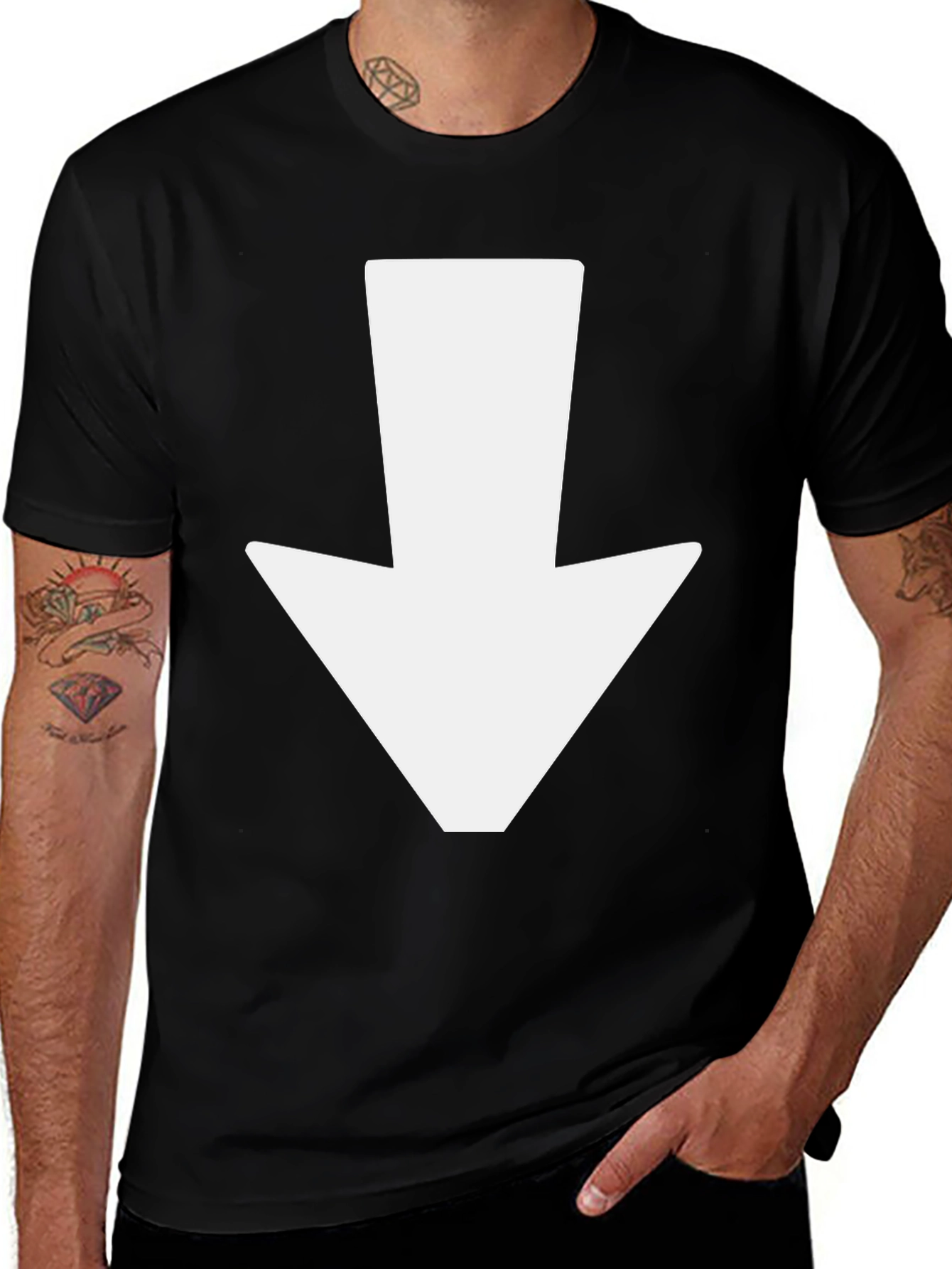 Variant 23 of Down Arrow Black Tee - Point the Way!