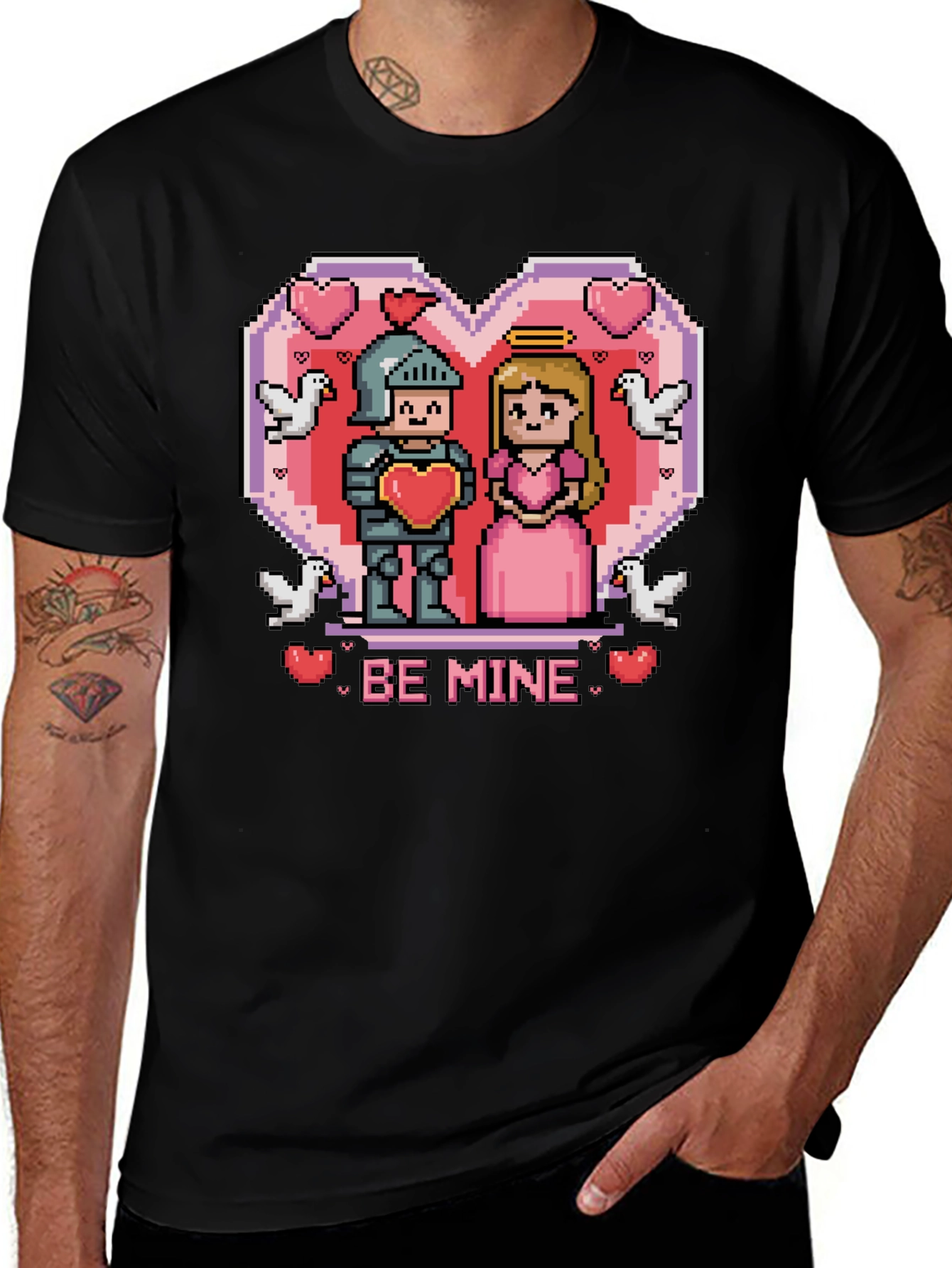 Variant 15 of Pixel Knight & Princess Graphic Tee - Be Mine!