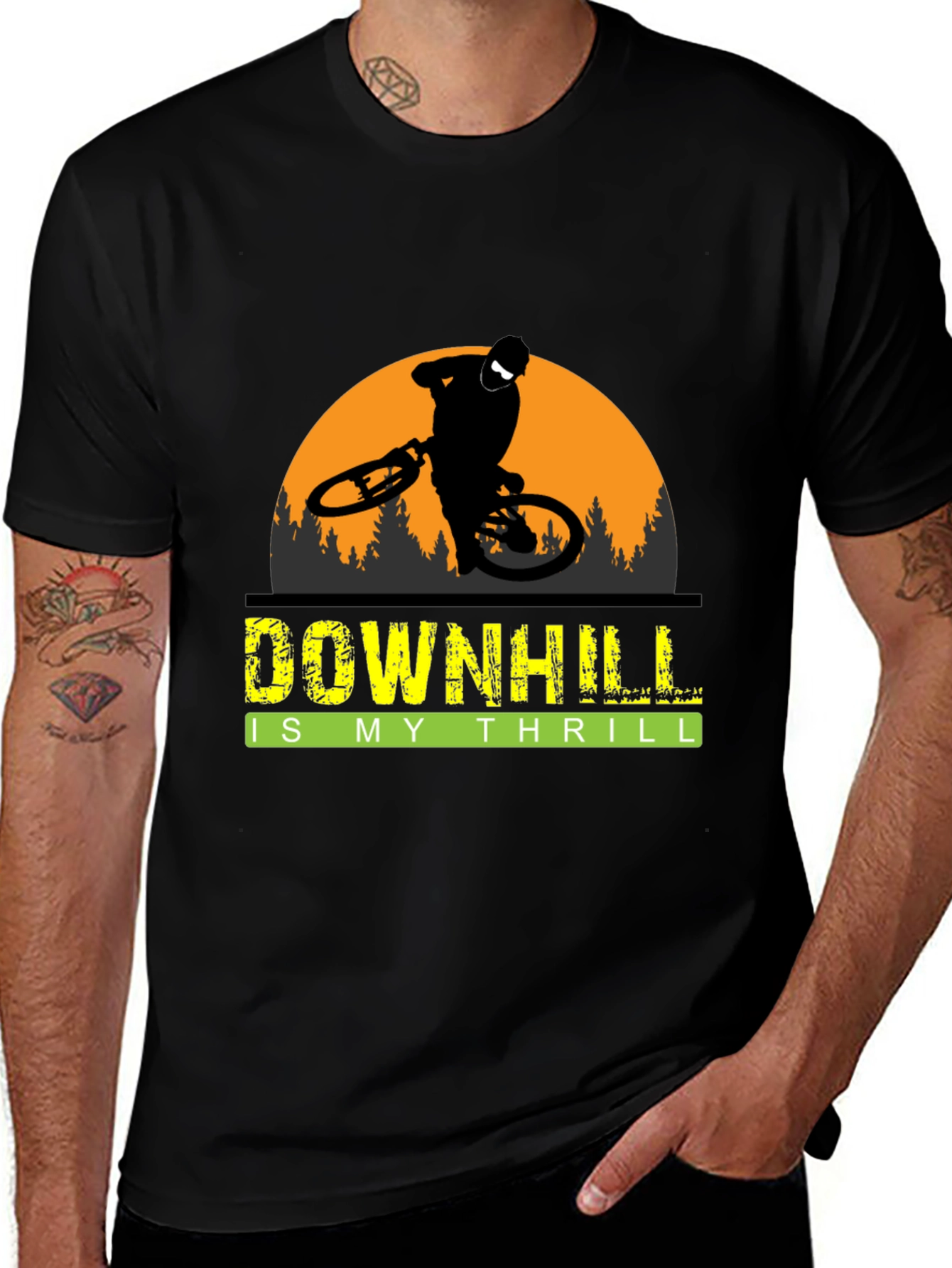 Variant 21 of Downhill is My Thrill Graphic Tee - Mountain Biking Shirt