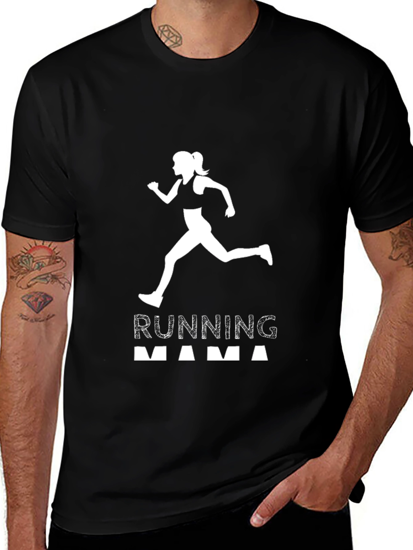 Running Mama Graphic T-Shirt - Black