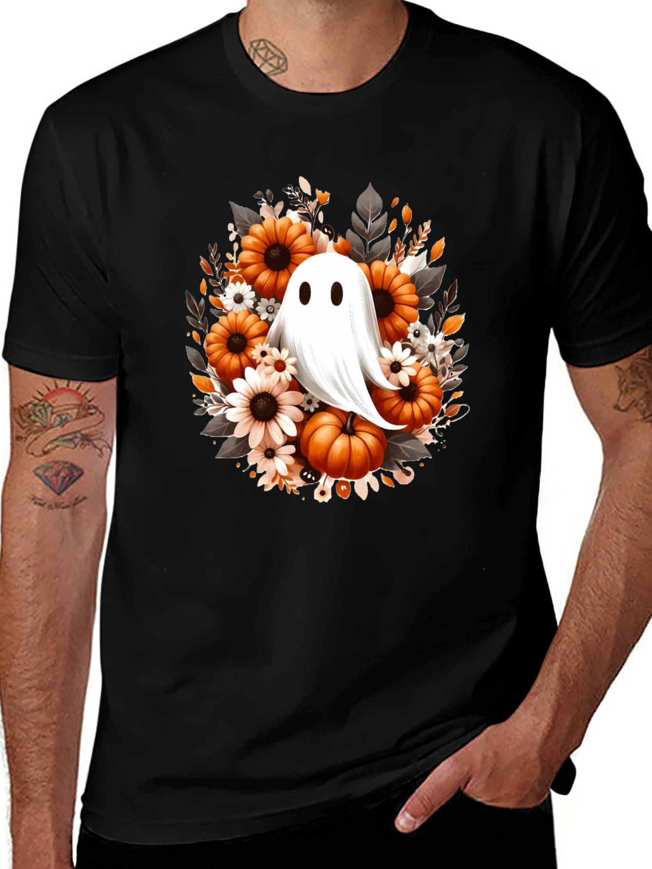 Variant 24 of Halloween Ghost & Pumpkin Graphic Tee