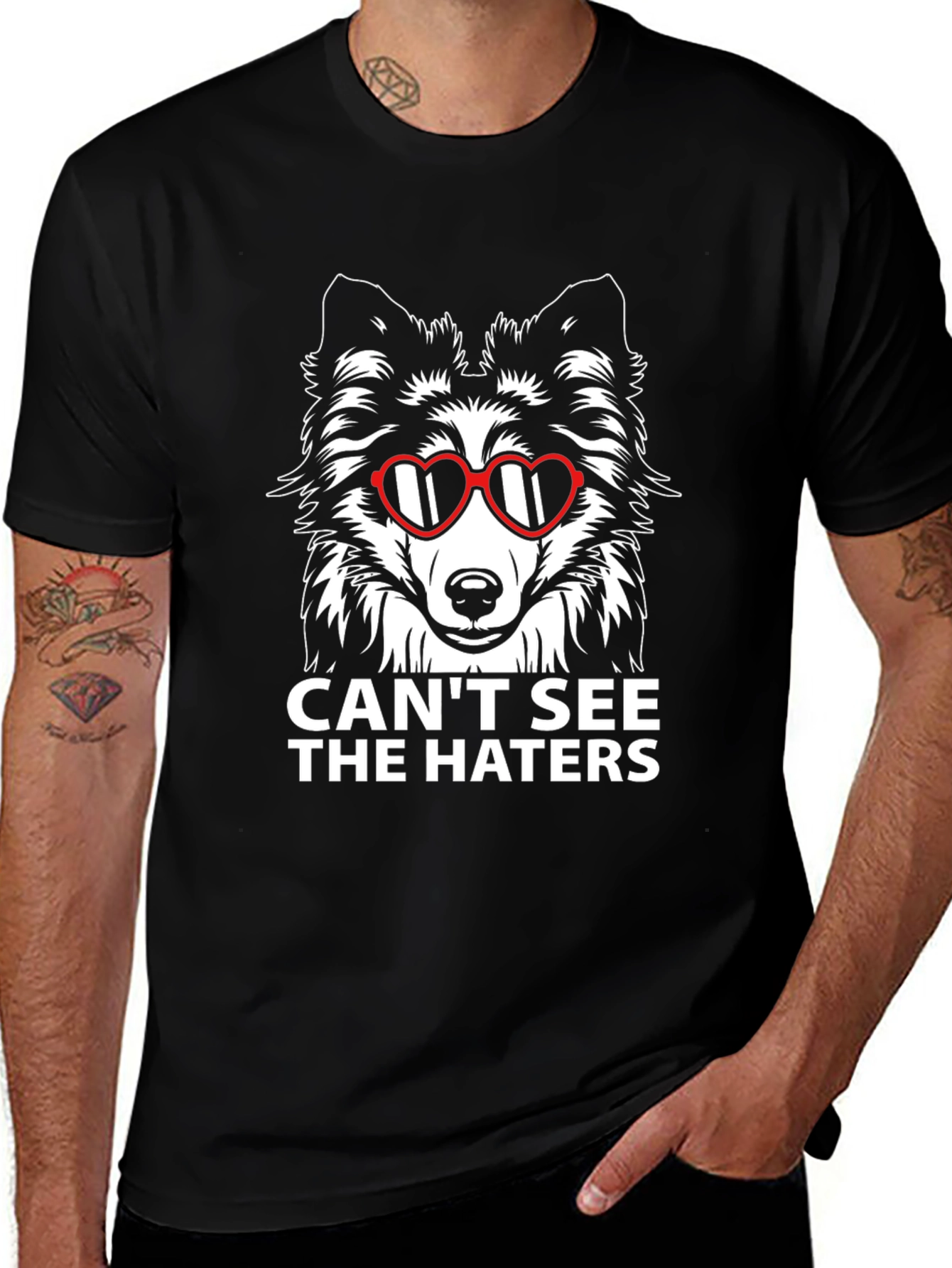 Variant 30 of Cool Dog Tee: Can't See The Haters T-Shirt