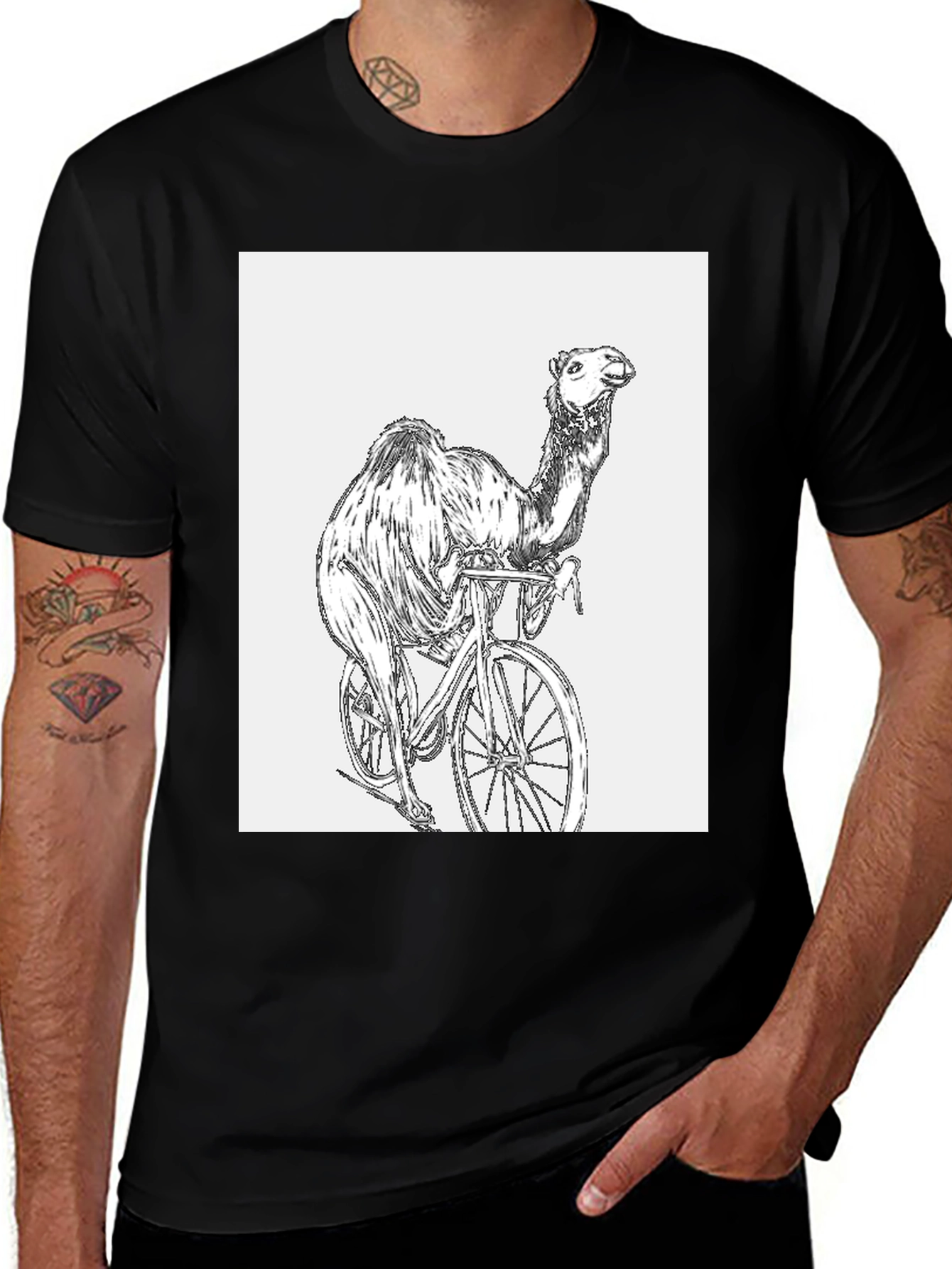 Variant 19 of Camel Riding Bicycle Graphic T-Shirt