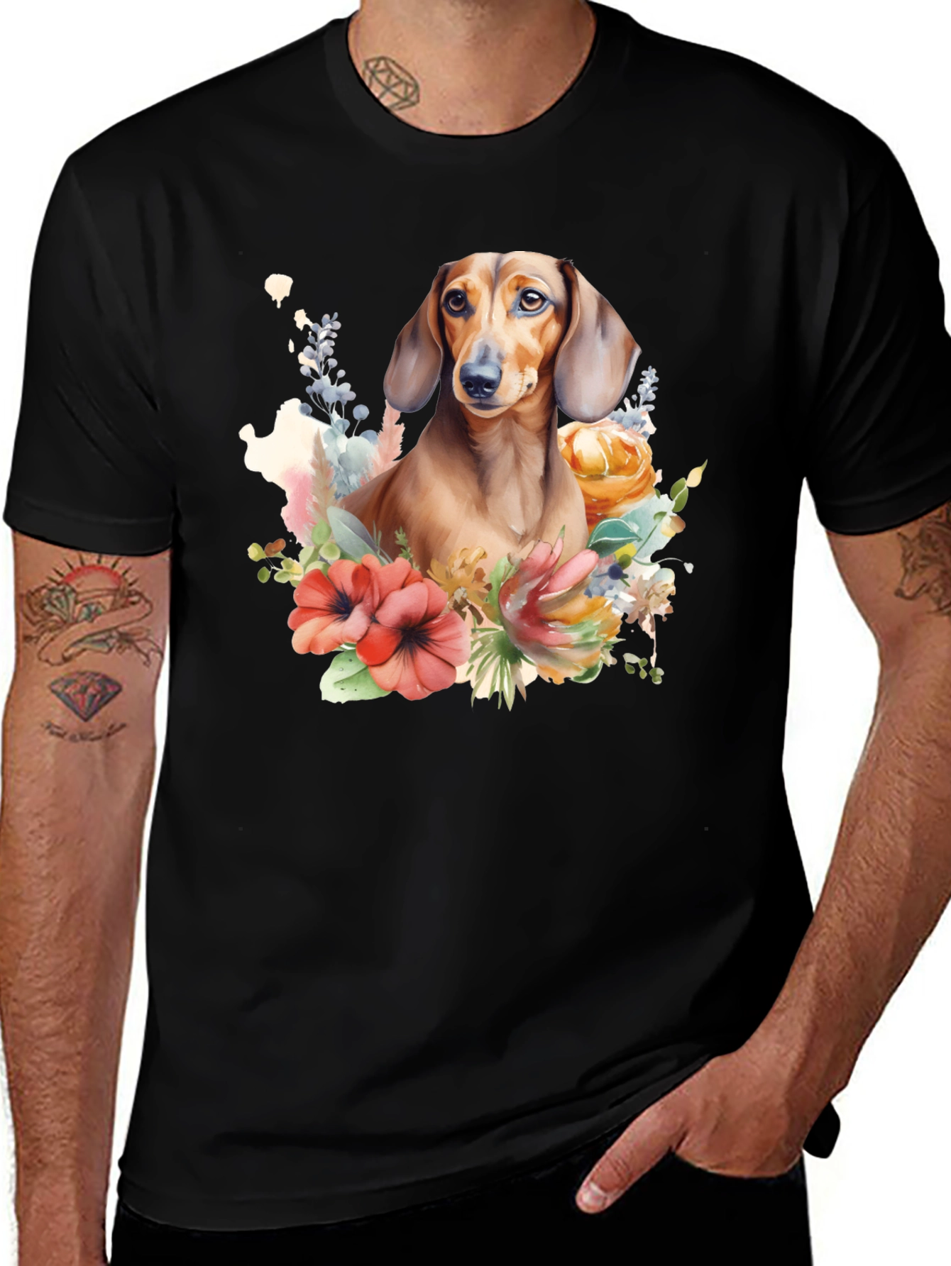 Variant 29 of Dachshund Floral T-Shirt