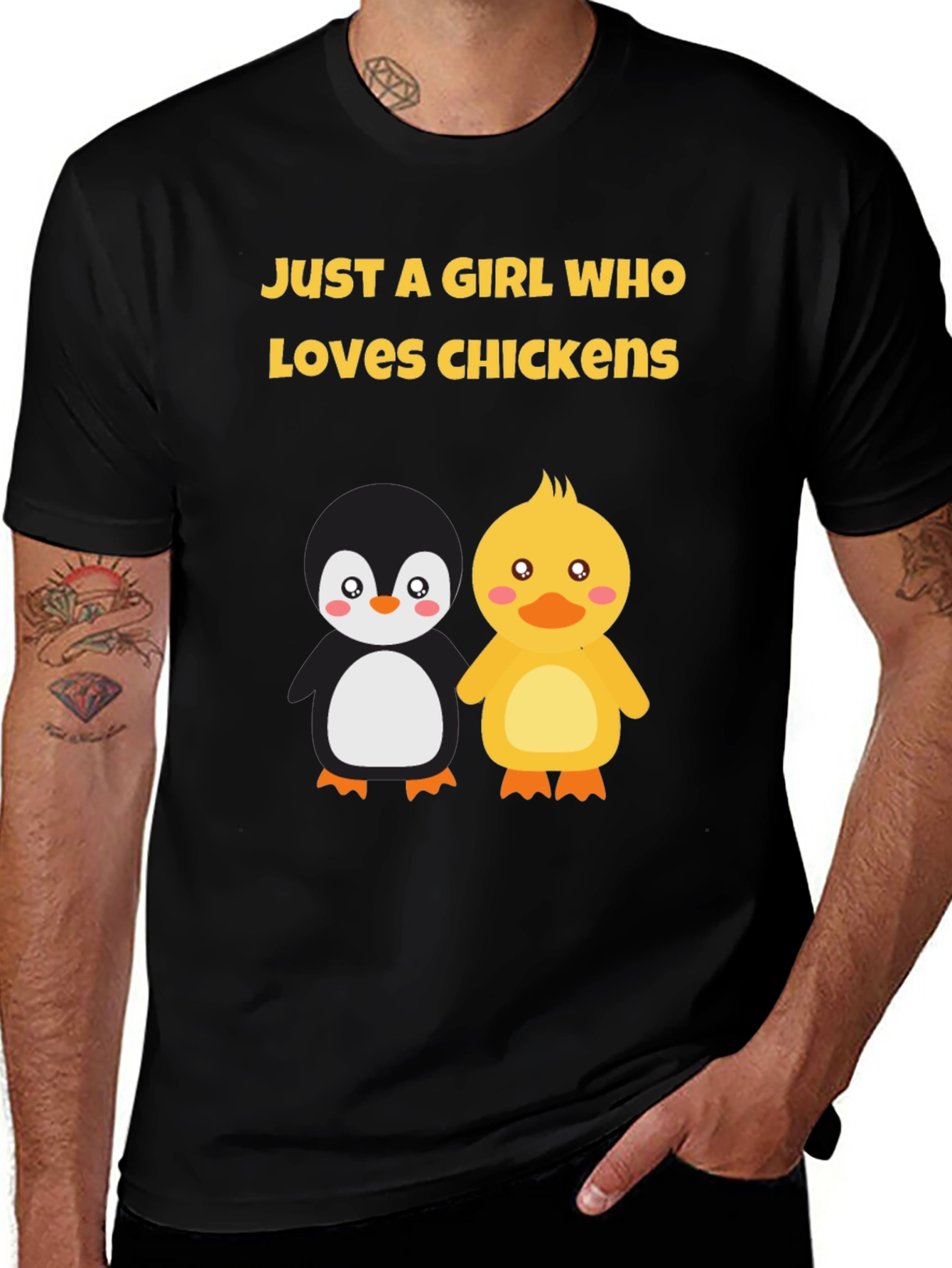 Variant 21 of Girl Who Loves Chickens Graphic Tee