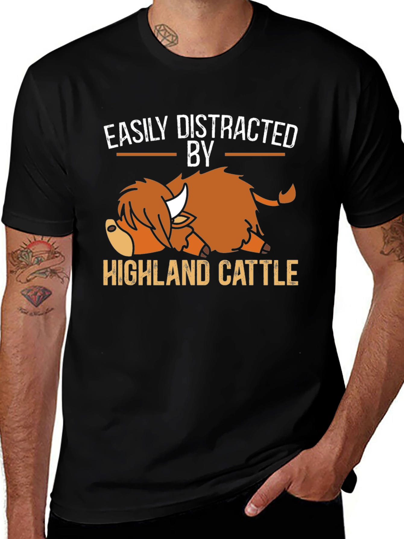 Variant 21 of Easily Distracted By Highland Cattle T-Shirt