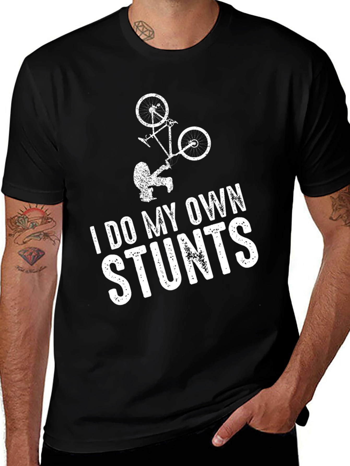 Variant 25 of I Do My Own Stunts T-Shirt - Funny Bike Accident Graphic Tee