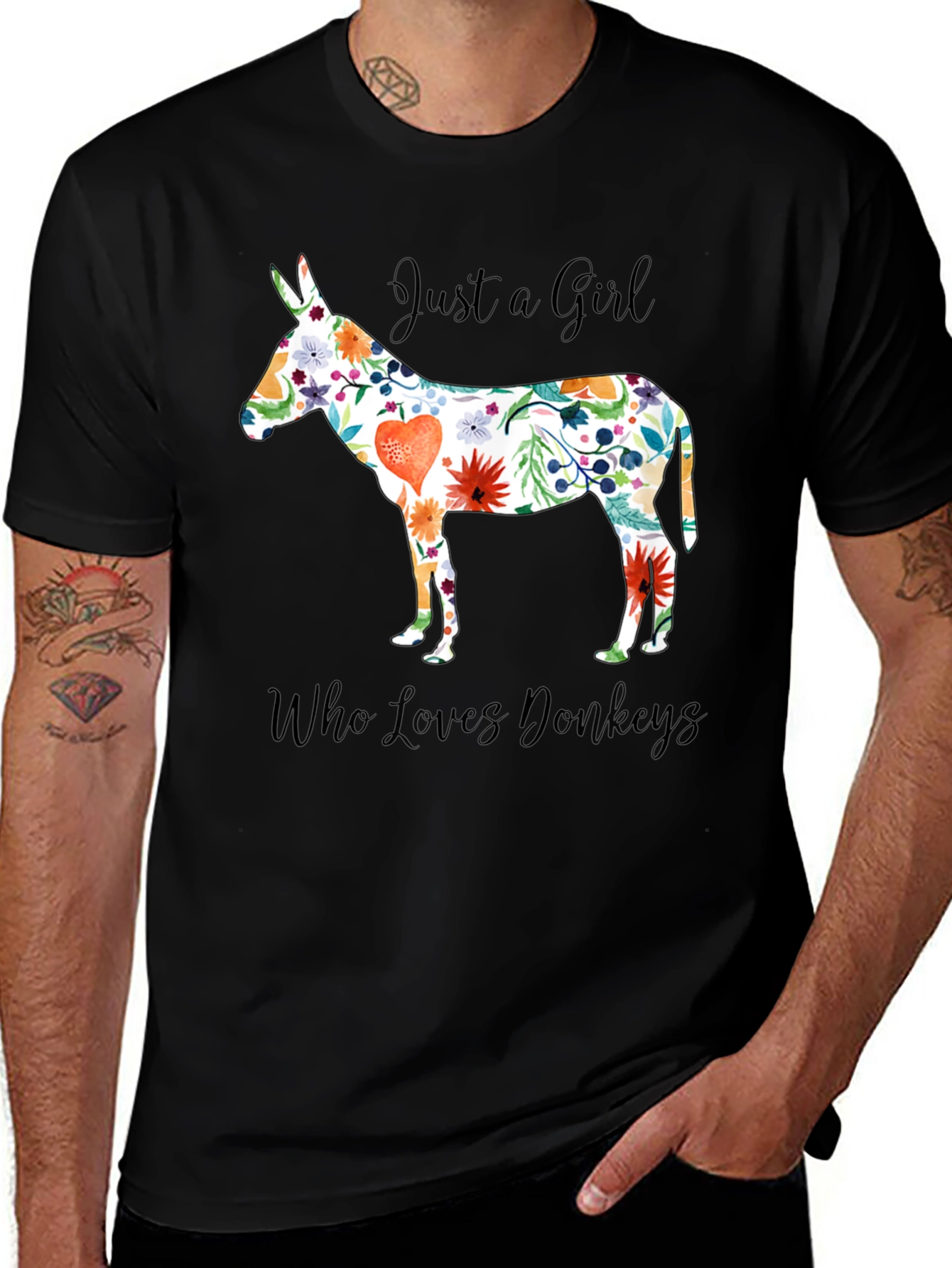 Variant 14 of Floral Donkey Graphic T-Shirt