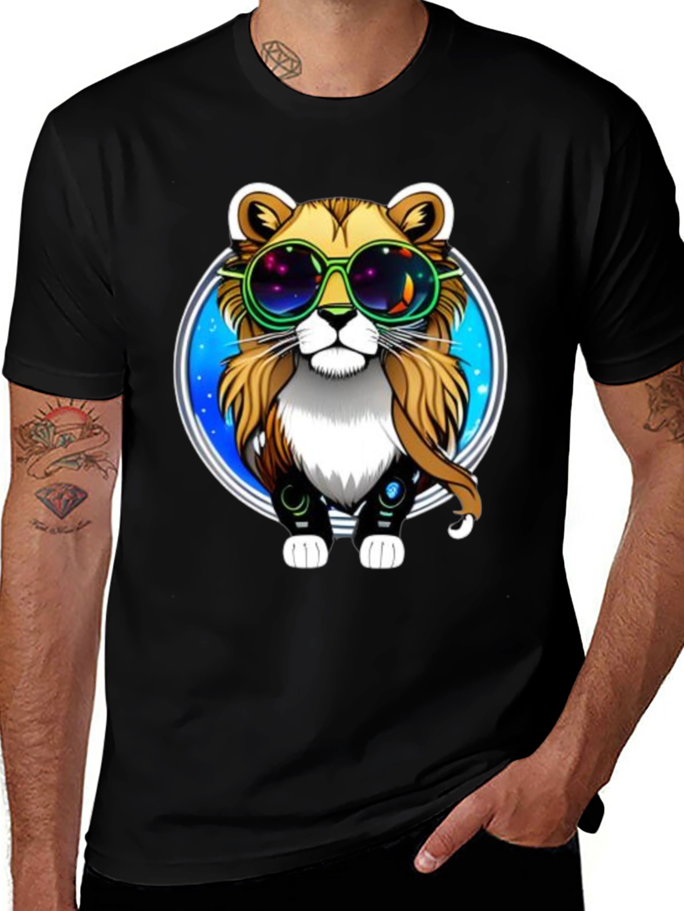 Variant 20 of Cool Lion Graphic Tee - Stylish Black T-Shirt