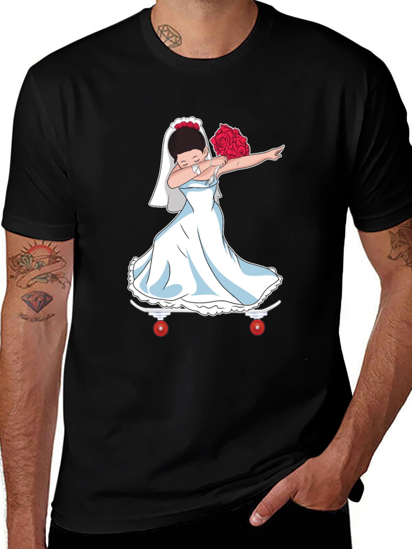 Variant 12 of Dabbing Bride T-Shirt - Fun Wedding Tee