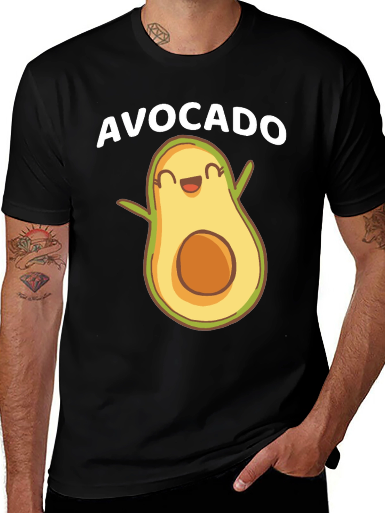 Variant 19 of Funny Avocado Graphic Tee - Black