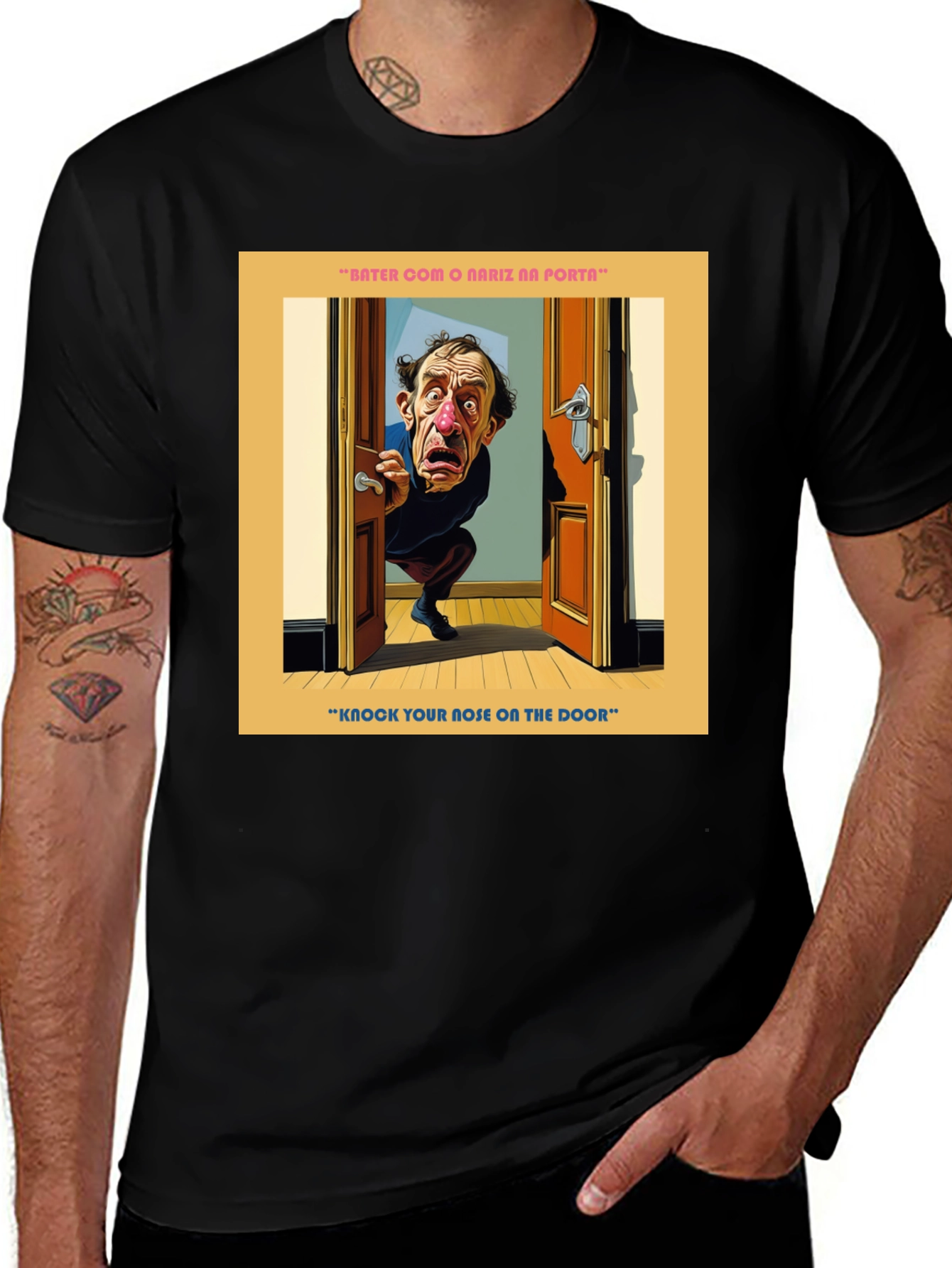 Variant 13 of Funny "Knock Your Nose" Graphic T-Shirt
