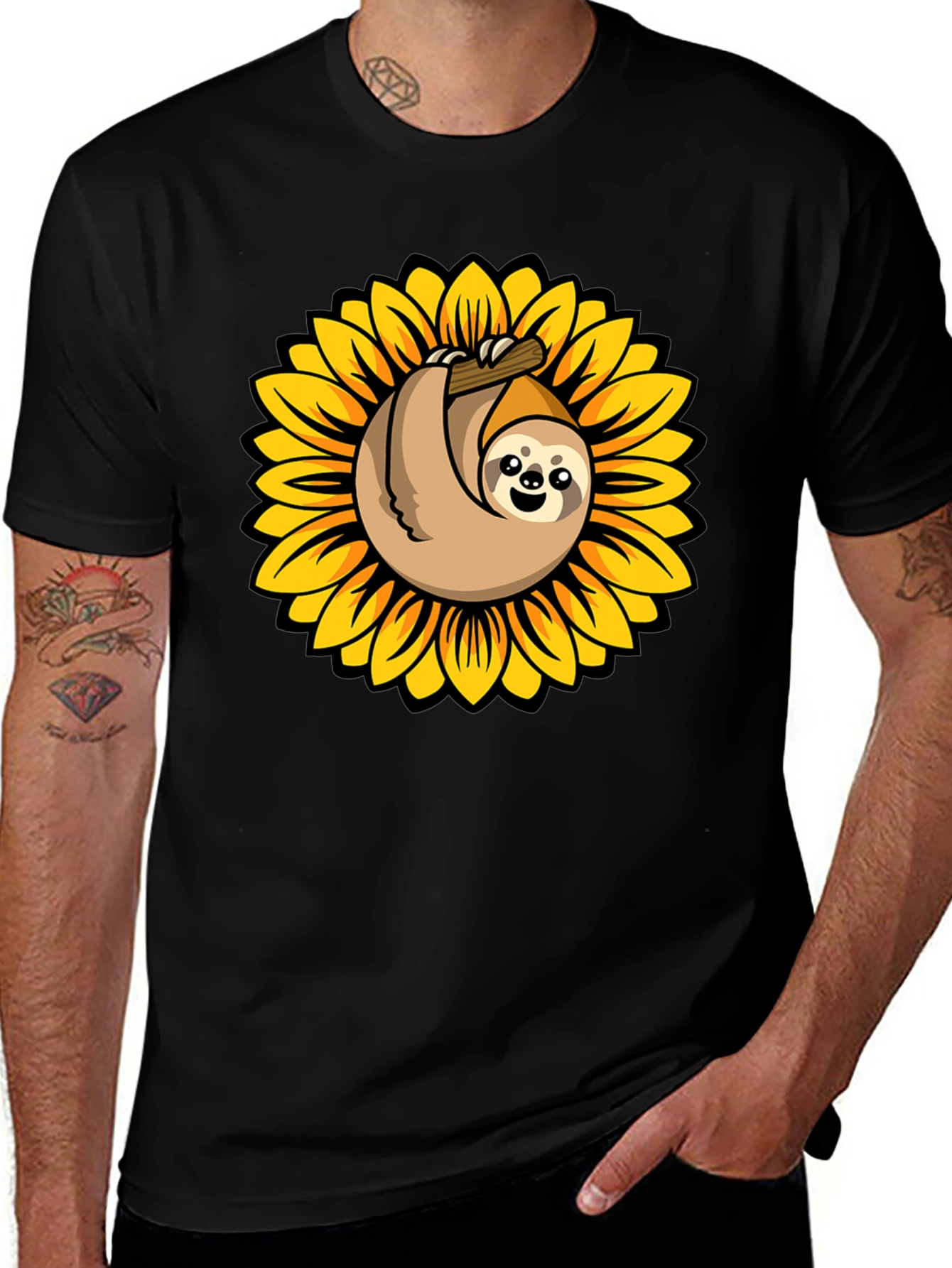 Variant 30 of Sloth in Sunflower Graphic Tee - Relaxed Fit