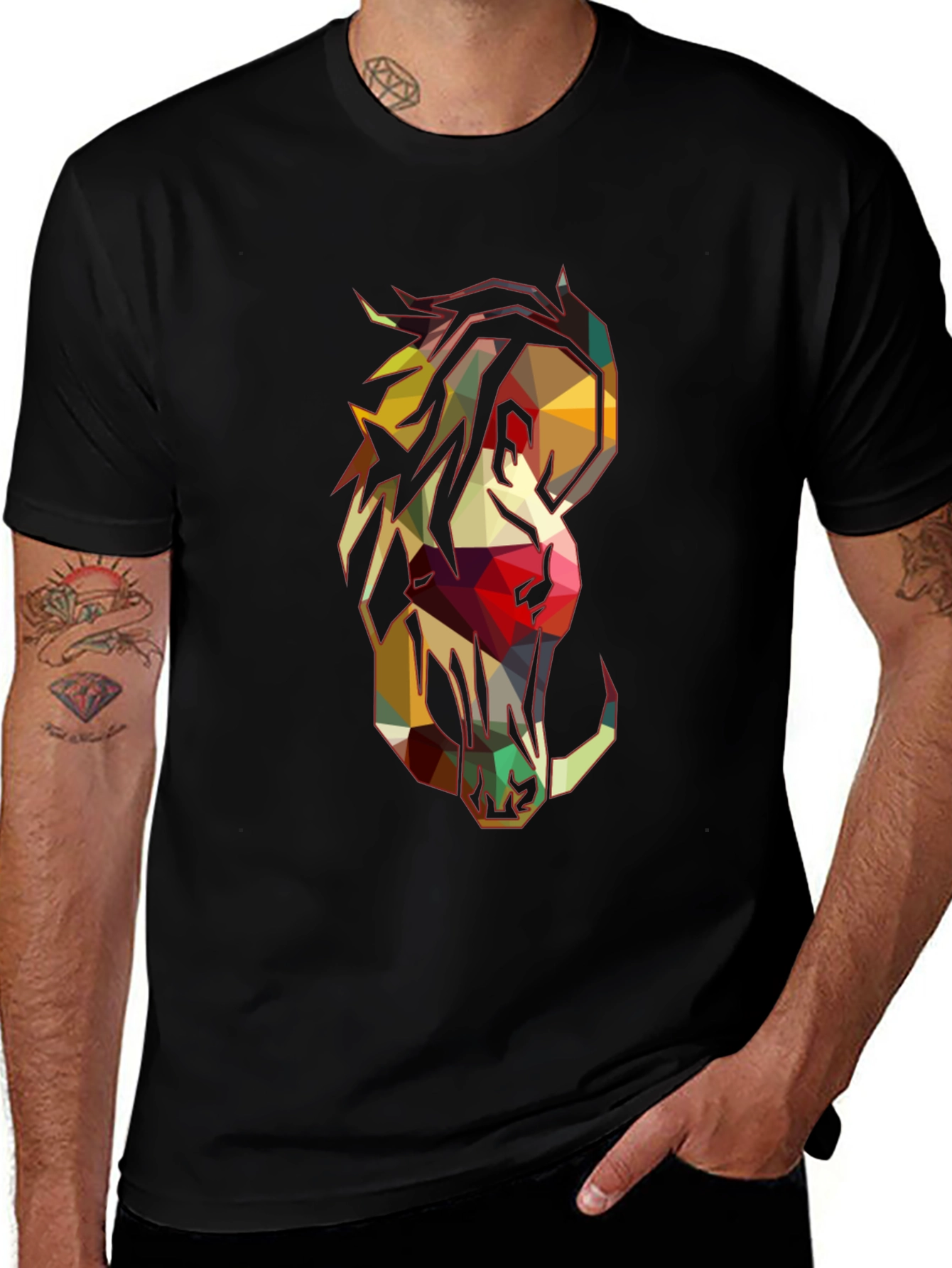 Variant 10 of Geometric Horse Graphic Tee - Modern Style