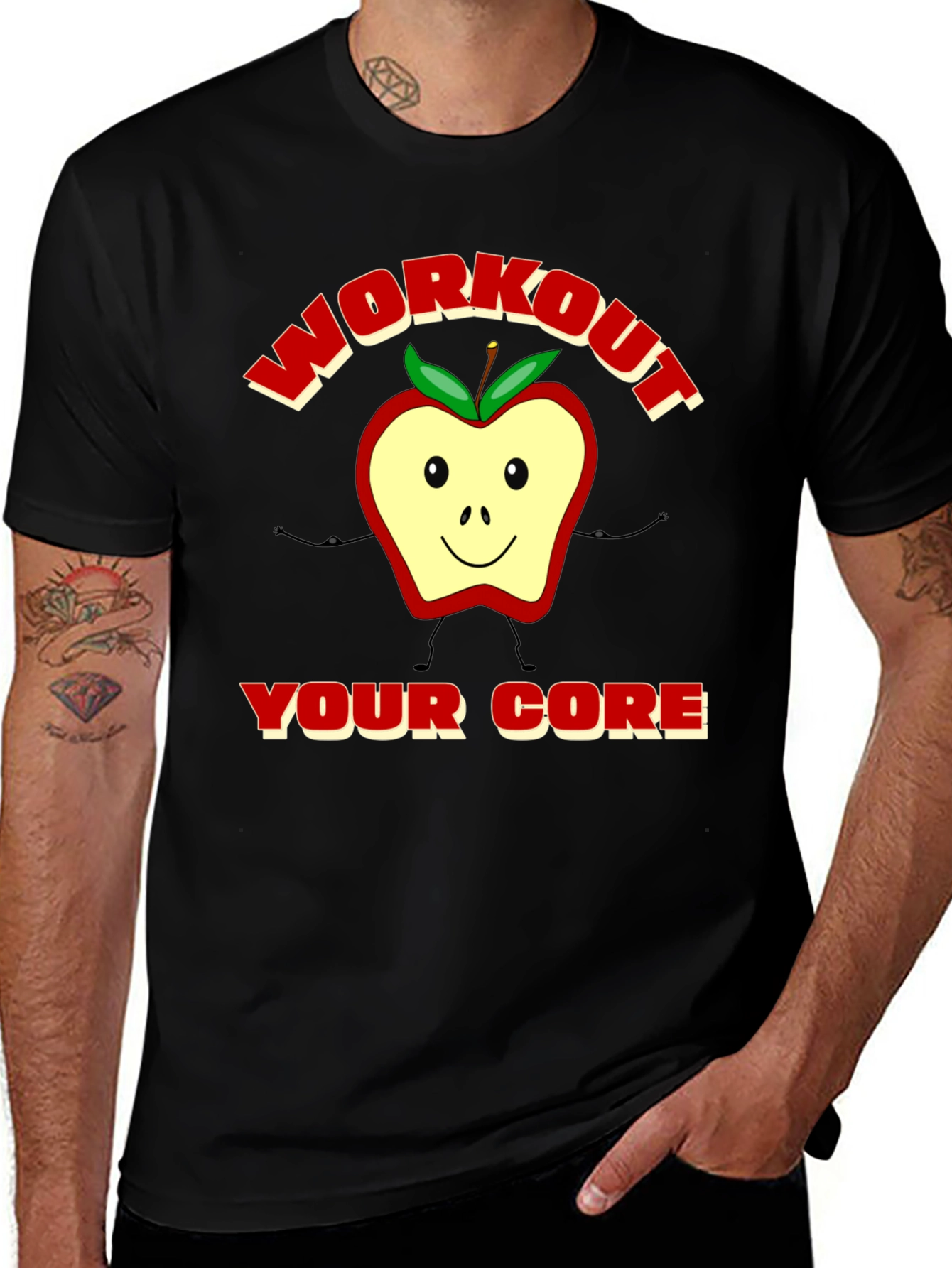 Variant 15 of Workout Your Core Apple Graphic Tee