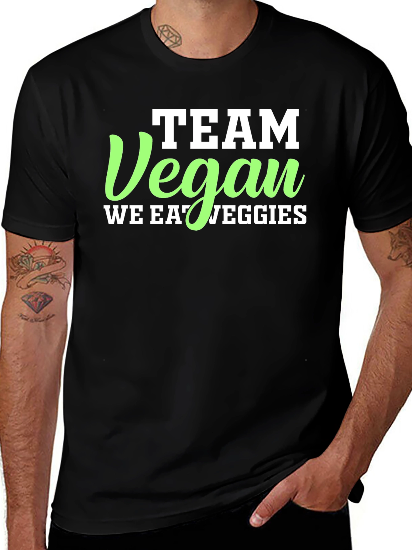 Variant 17 of Team Vegan T-Shirt - We Eat Veggies Tee