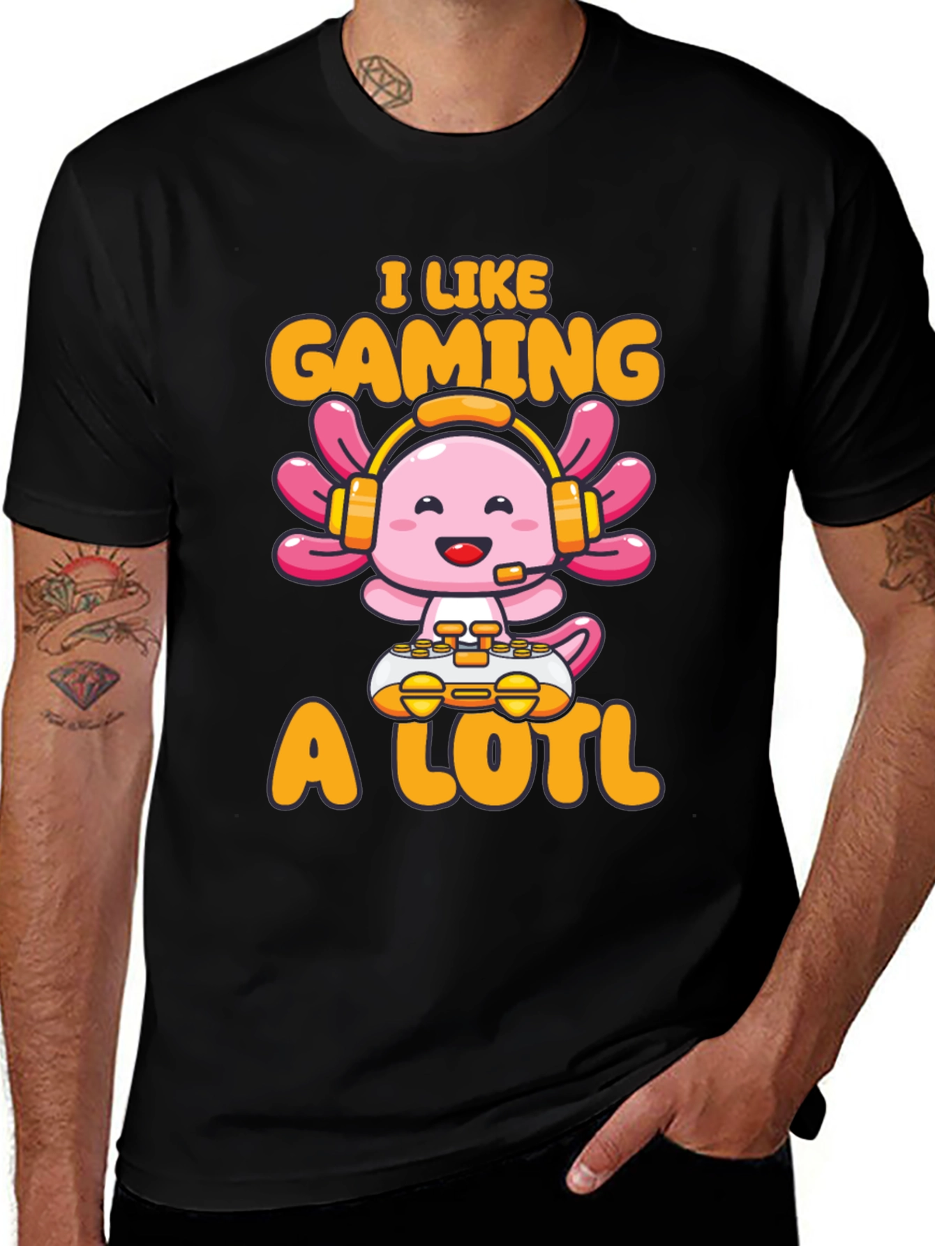 Variant 18 of Gamer Axolotl T-Shirt - I Like Gaming A Lotl