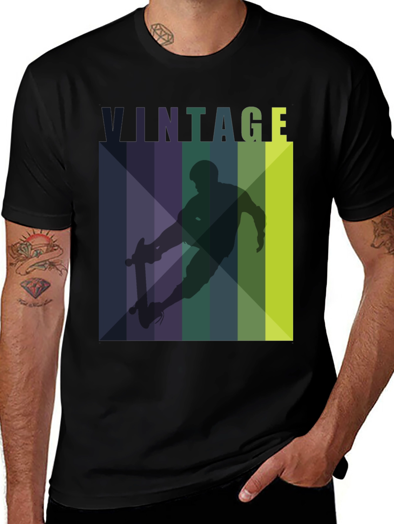 Variant 26 of Vintage Skater Graphic Black T-Shirt